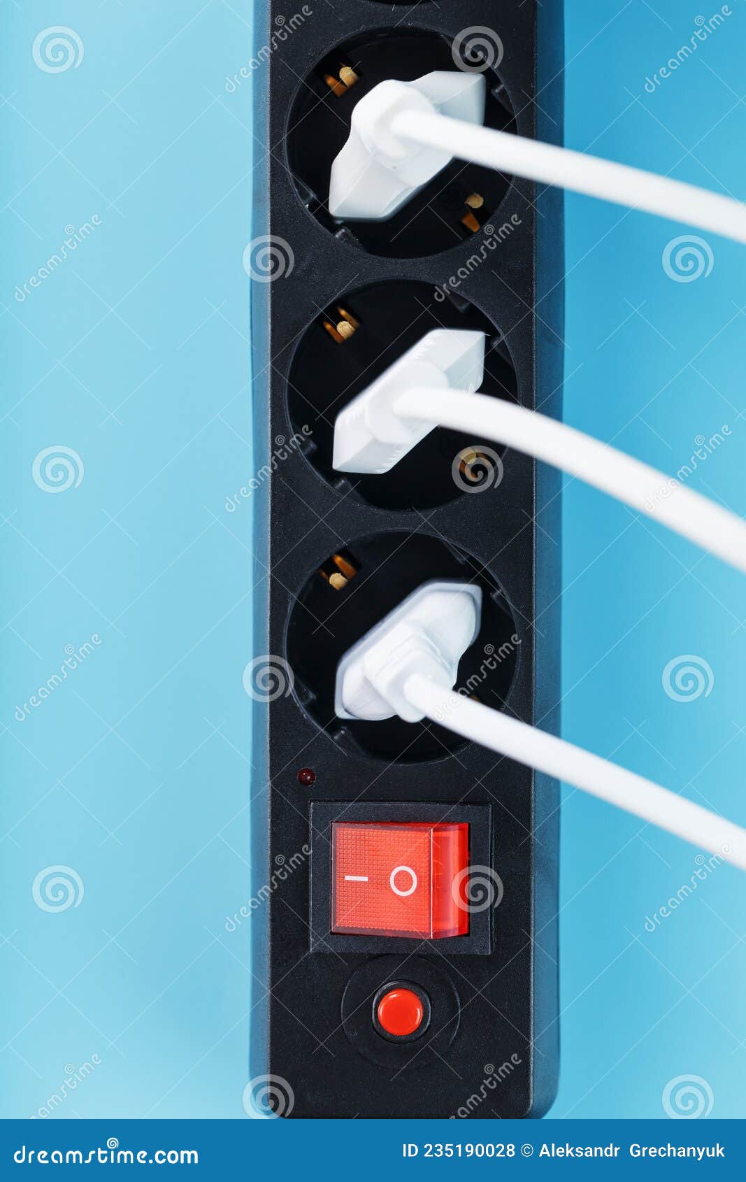 A Black Mains Filter with Electrical Outlets Inserted into it with