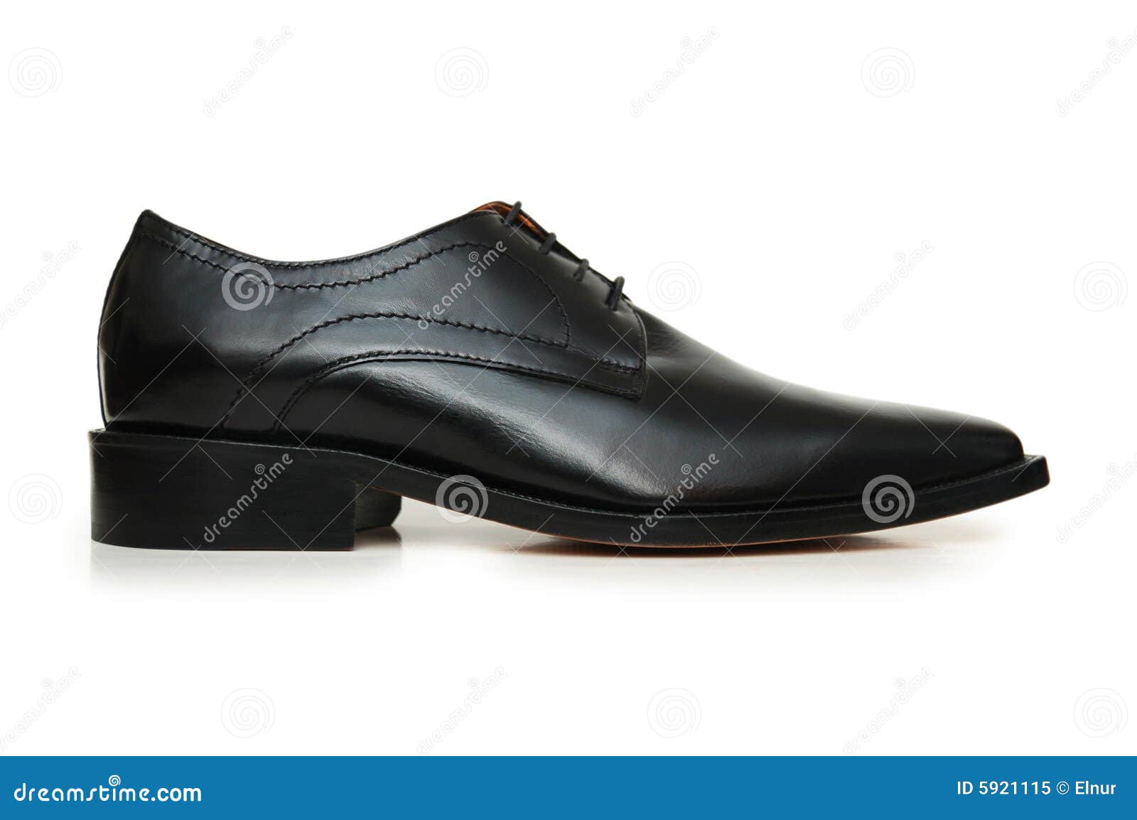 Black Male Shoes Isolated on the White Background Stock Image - Image ...