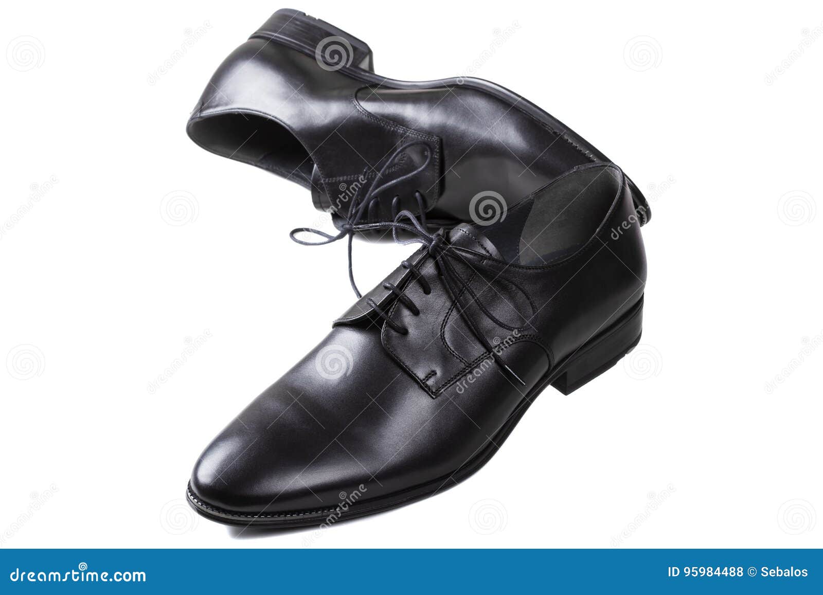 Black Man Leather Shoes with Shoelaces Stock Photo - Image of executive ...