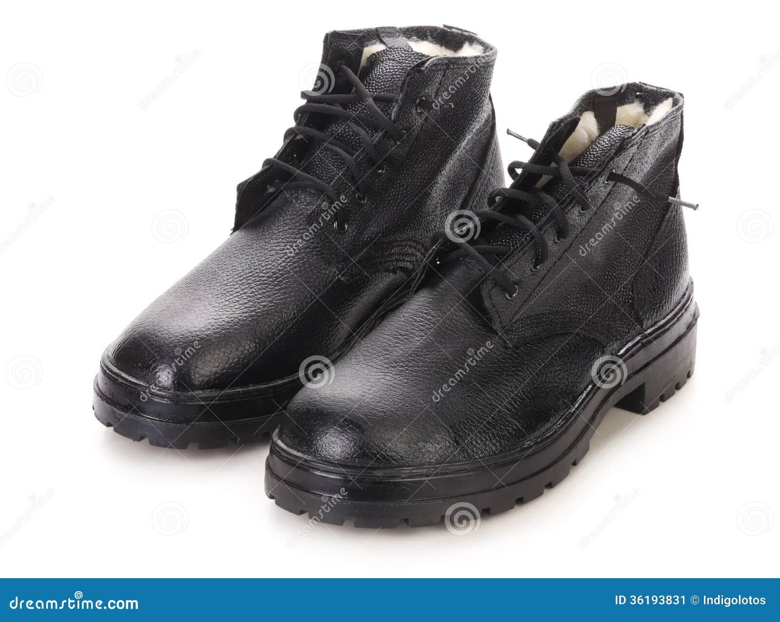 Black Man's Boots. Front View. Stock Image - Image of mountain, brown ...