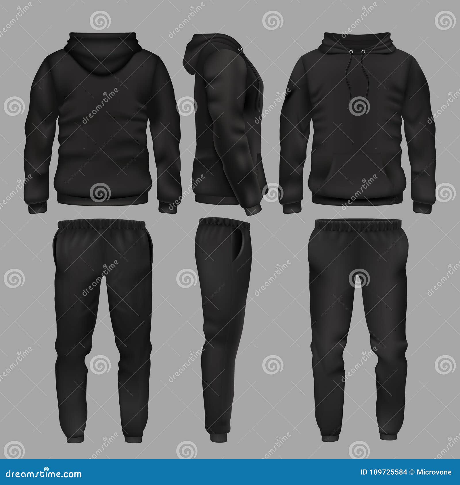 Download Black Man Sportswear Hoodie And Trousers Vector Mockup ...