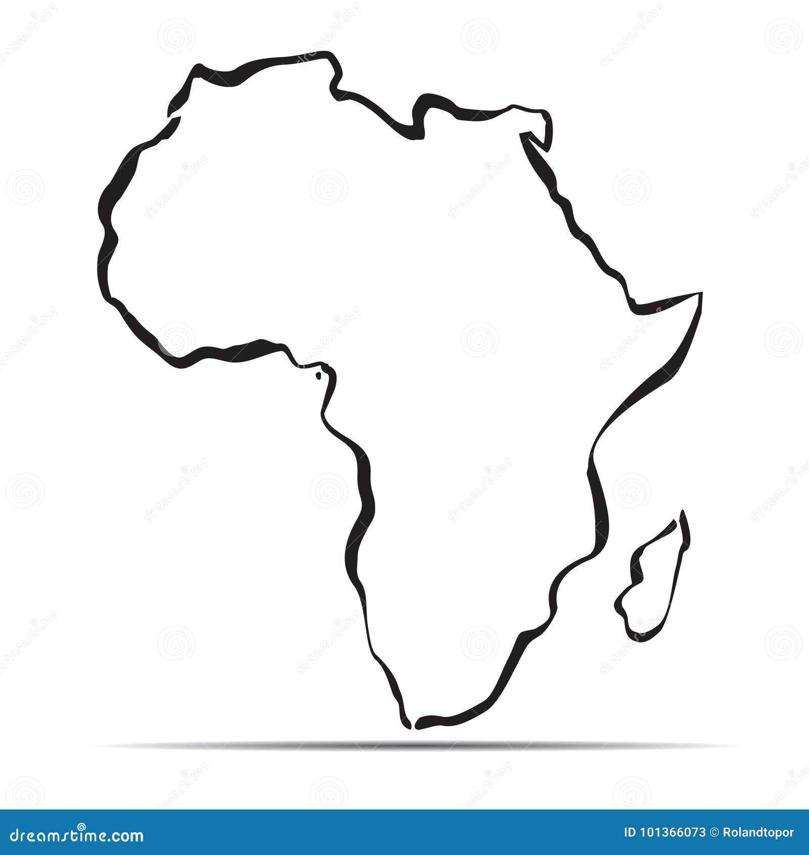 Black Map Of Africa Stock Vector Illustration Of Surface 101366073