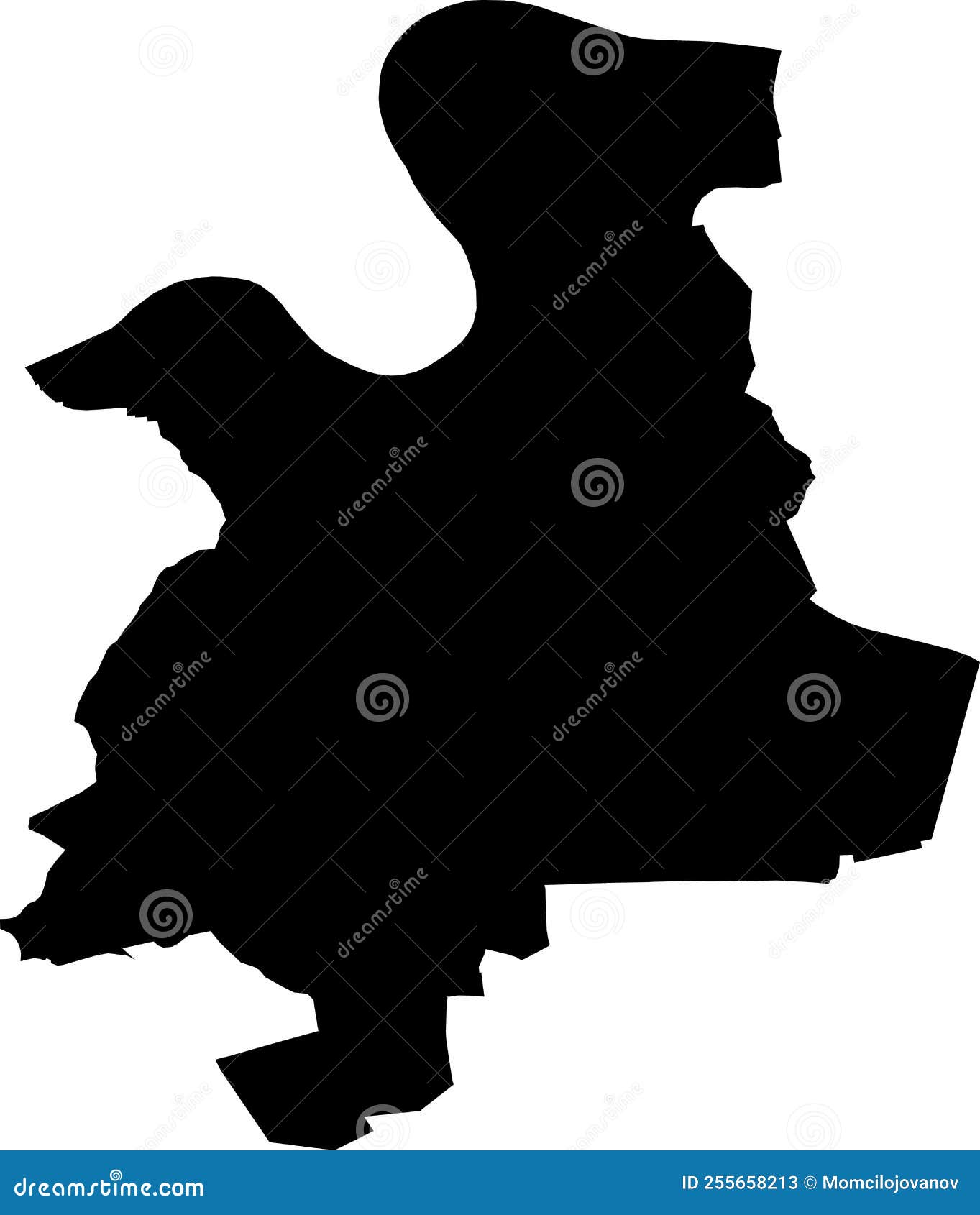 black map of offenbach am main, germany