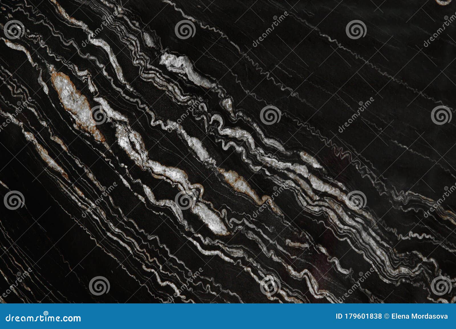 black marble slab with stripes called quarzite portoro
