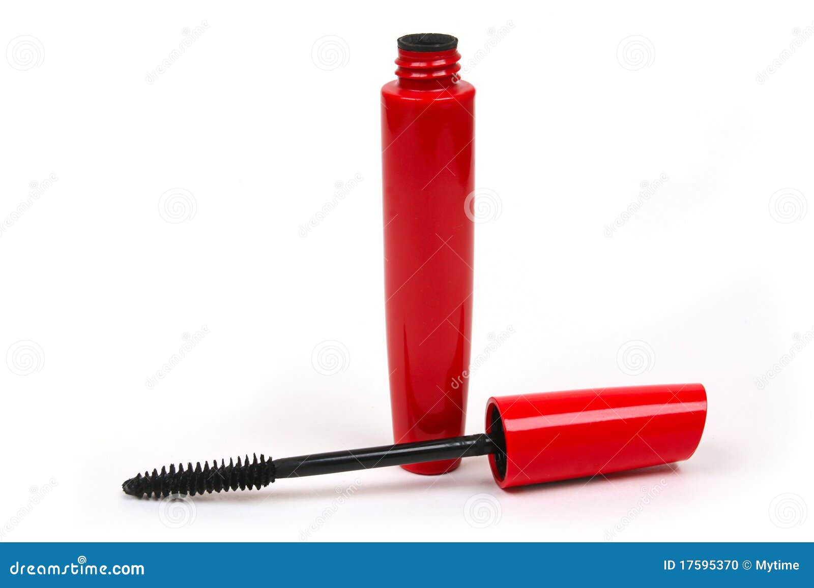 Black mascara in red tube stock photo. Image of liquid 17595370