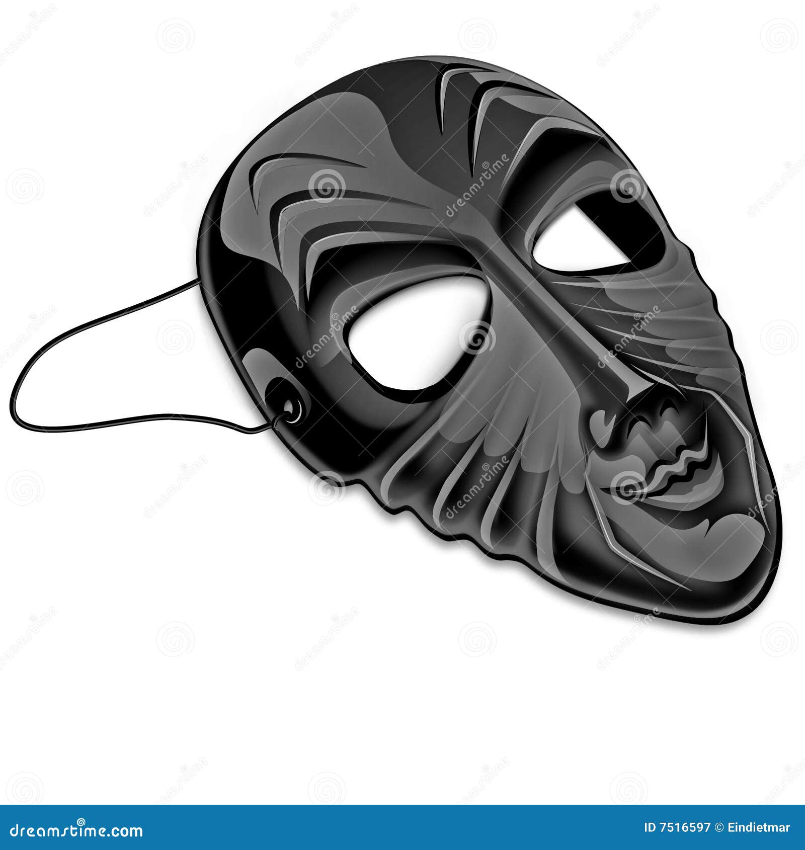 Black mask stock illustration. Illustration of icon, theater - 7516597