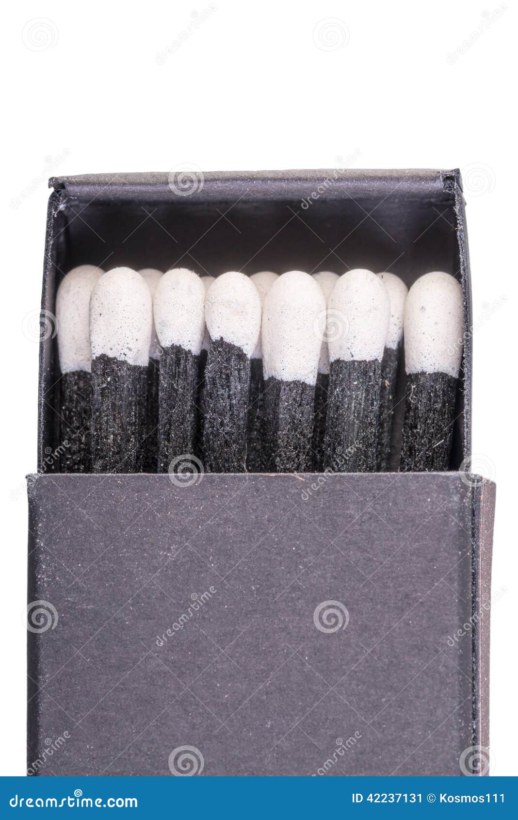 Black matches in a box stock image. Image of matchstick 42237131