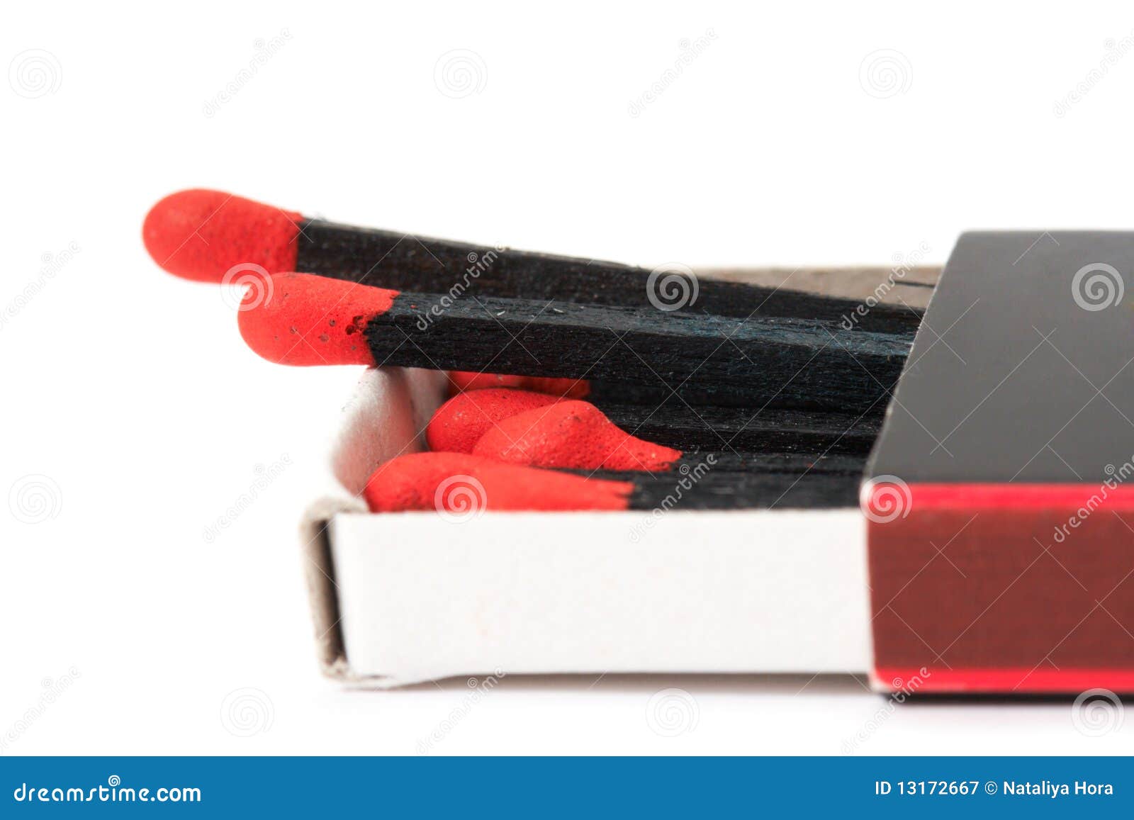 Black matches in matchbox stock image. Image of flammable 13172667