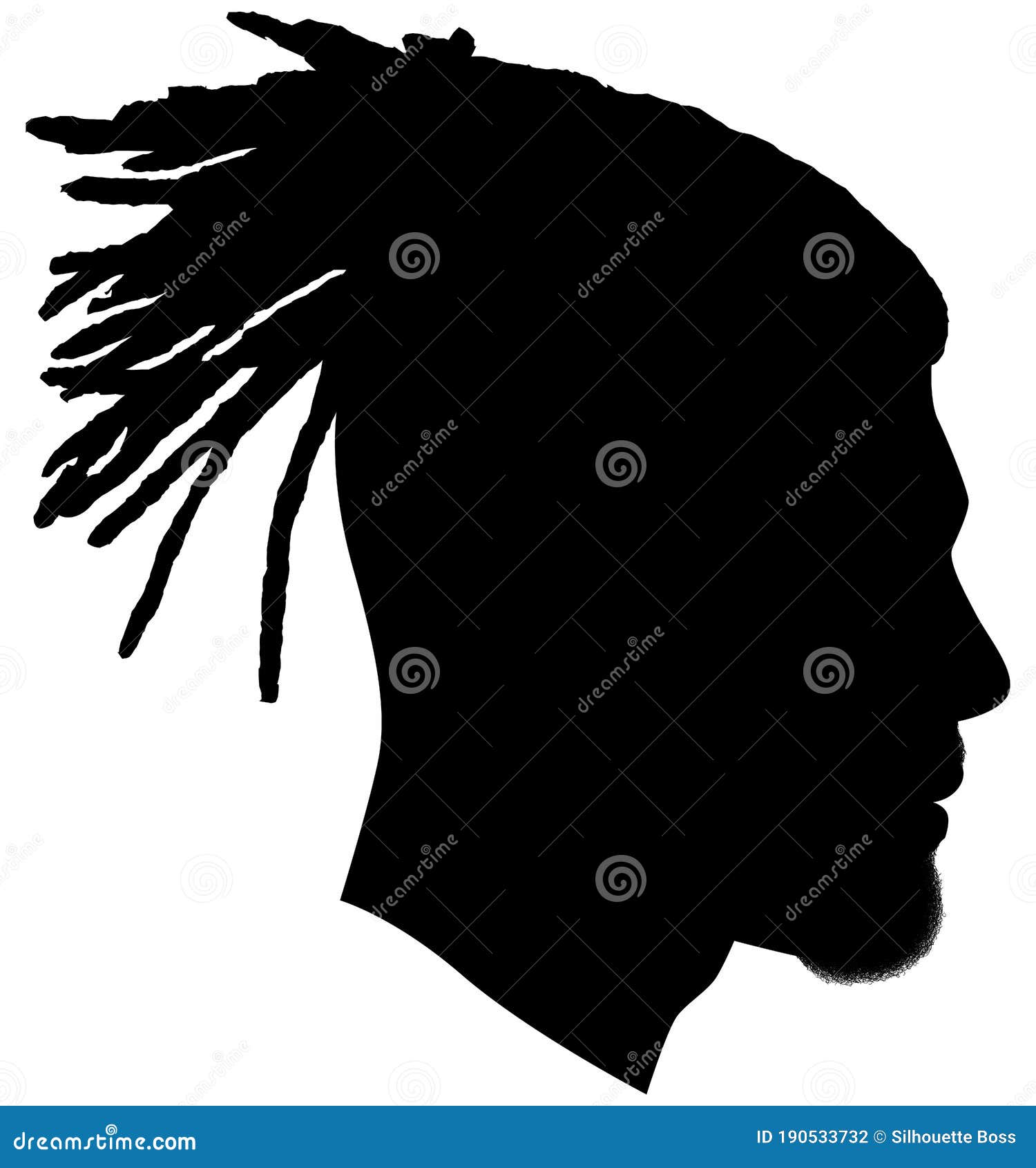 black men african american profile picture silhouette man side afroharren long dreads dreadlocks ha hairstyle afro 190533732