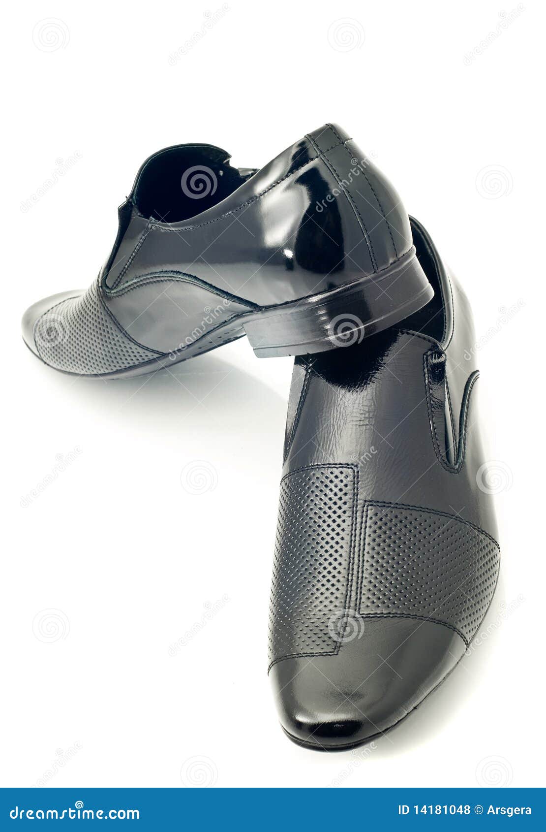 Black Men S Patentleather Shoes Stock Photo Image of close, boots