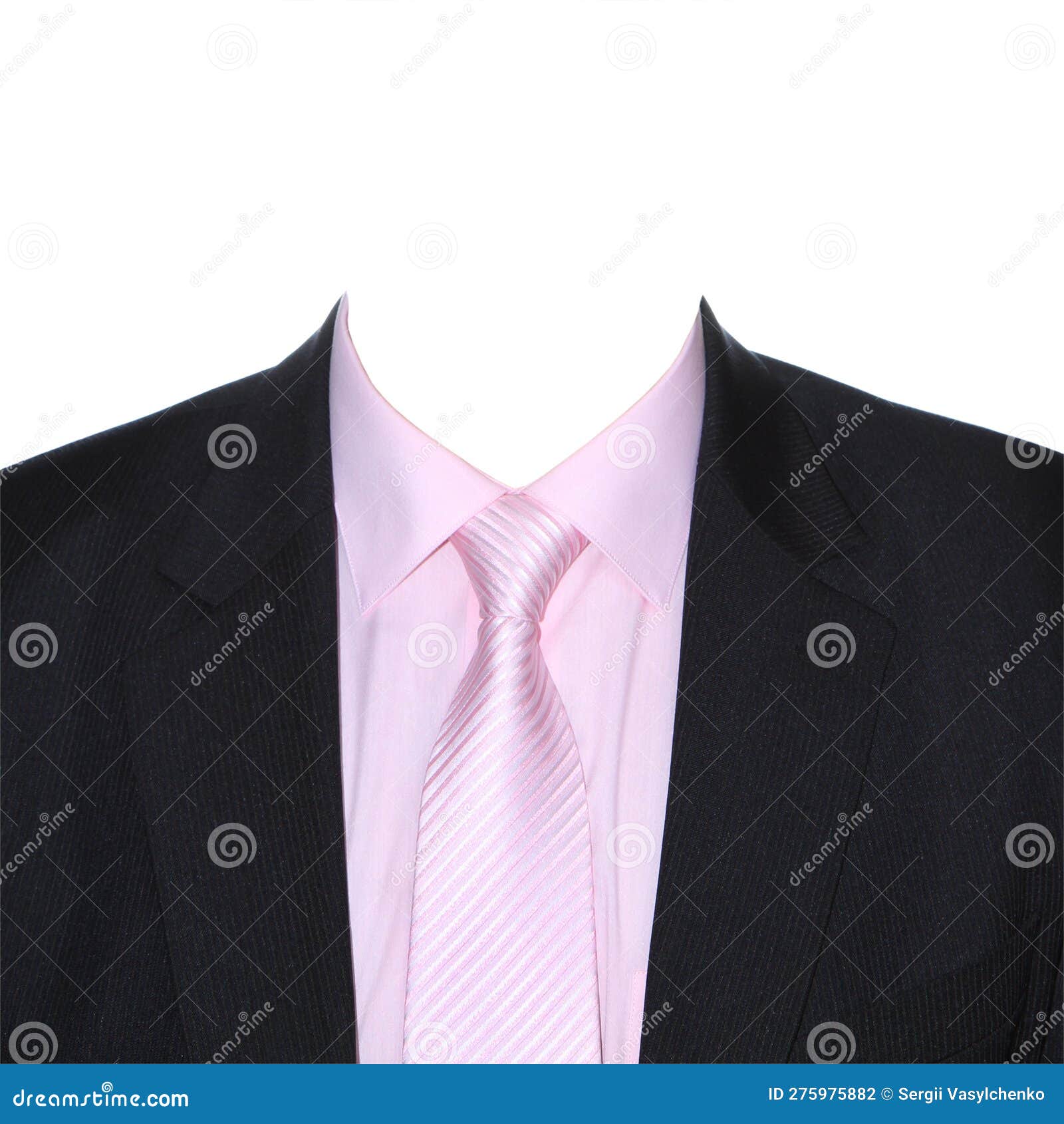 Black Mens Suit with Pink Shirt and Tie. Stock Photo - Image of garment ...