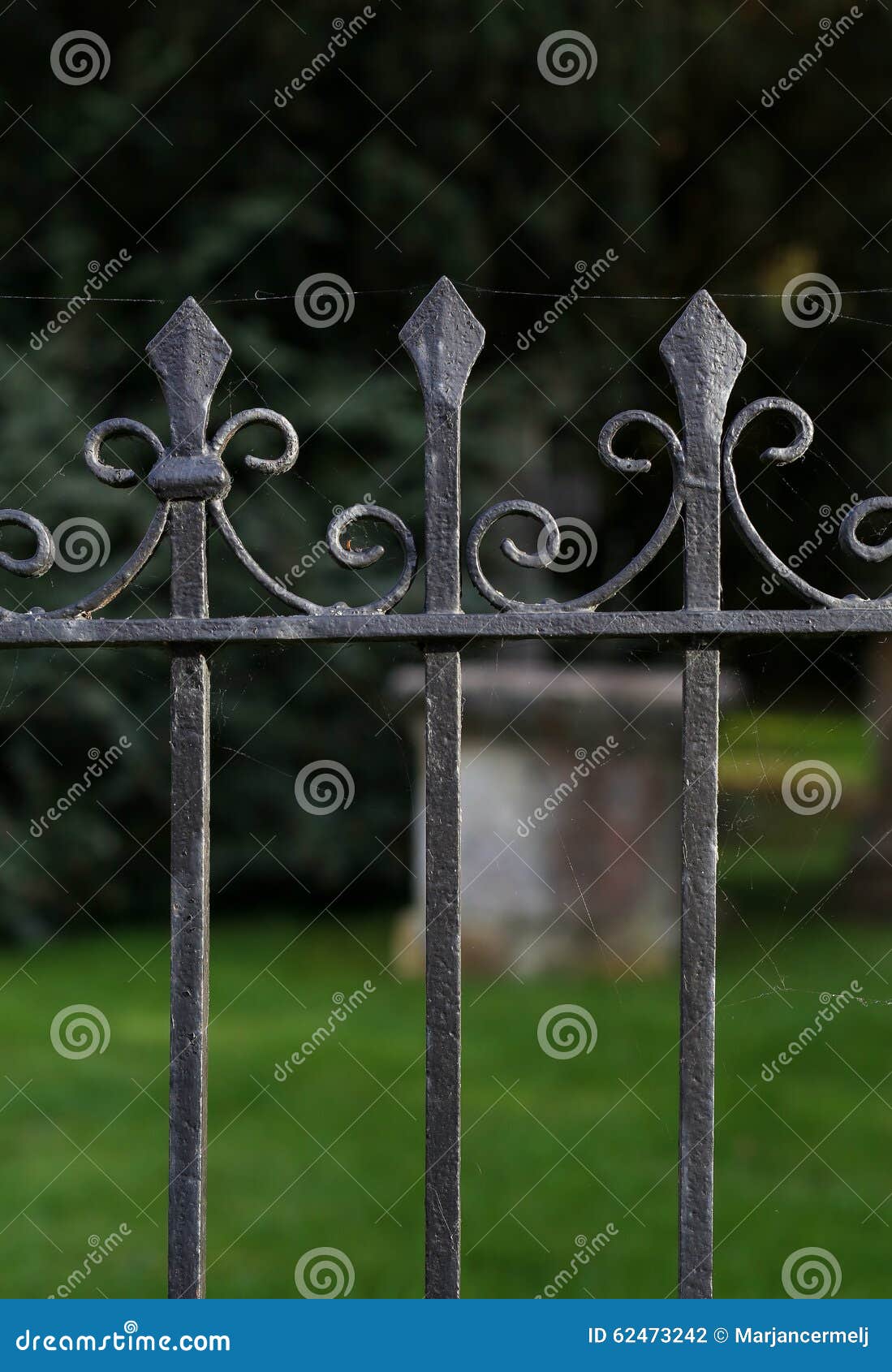 Black Metal Spiked Wrought Iron Fence Oxford Stock Photo - Image of ...