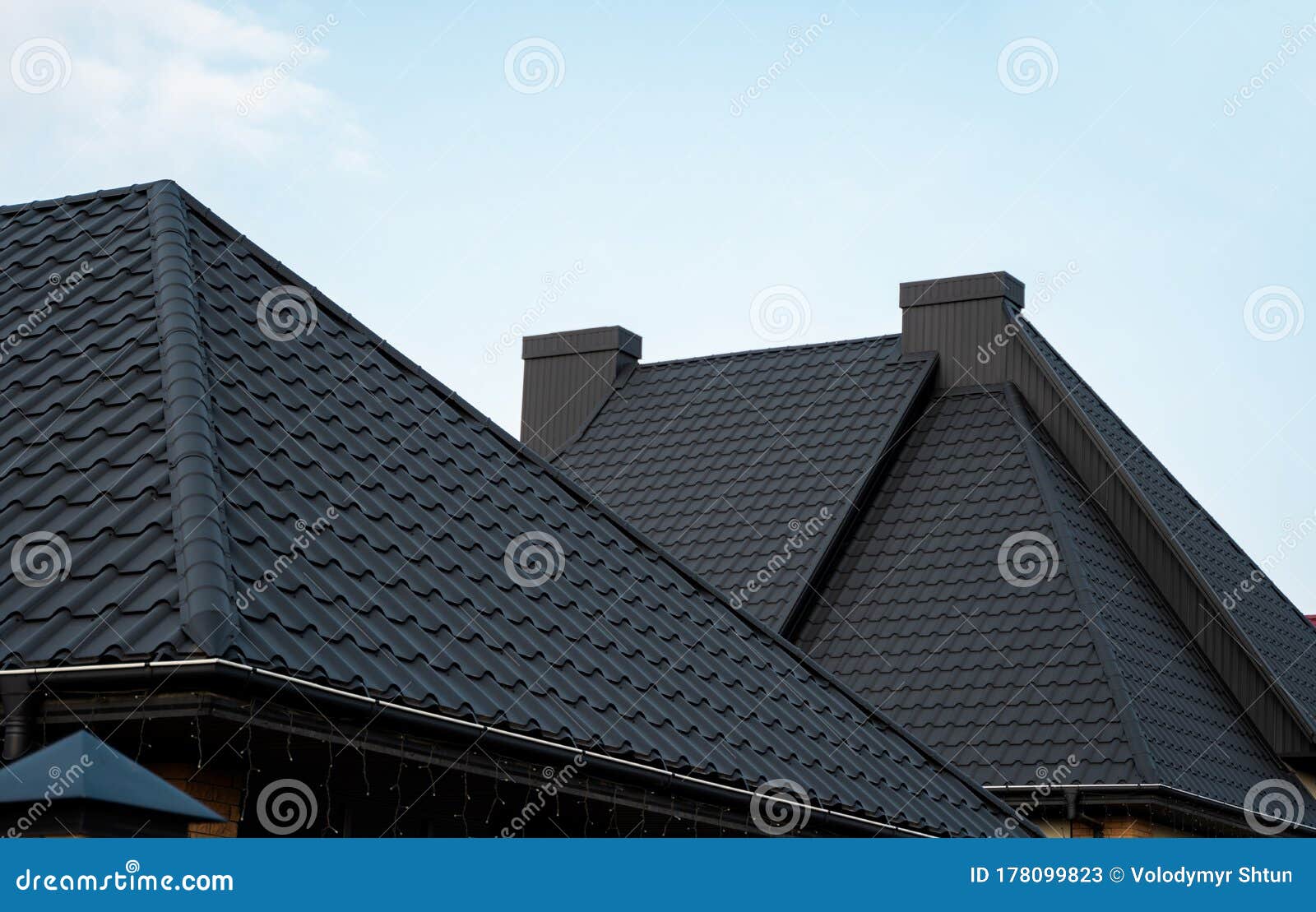 Black Metal Tile Roof. Roof Metal Sheets. Modern Types of Roofing Materials Stock Image - Image of gray, building: 178099823 Black Metal Tile Roof. Roof Metal Sheets. Modern Types Of Roofing Materials Stock Image - Image Of Gray, Building: 178099823