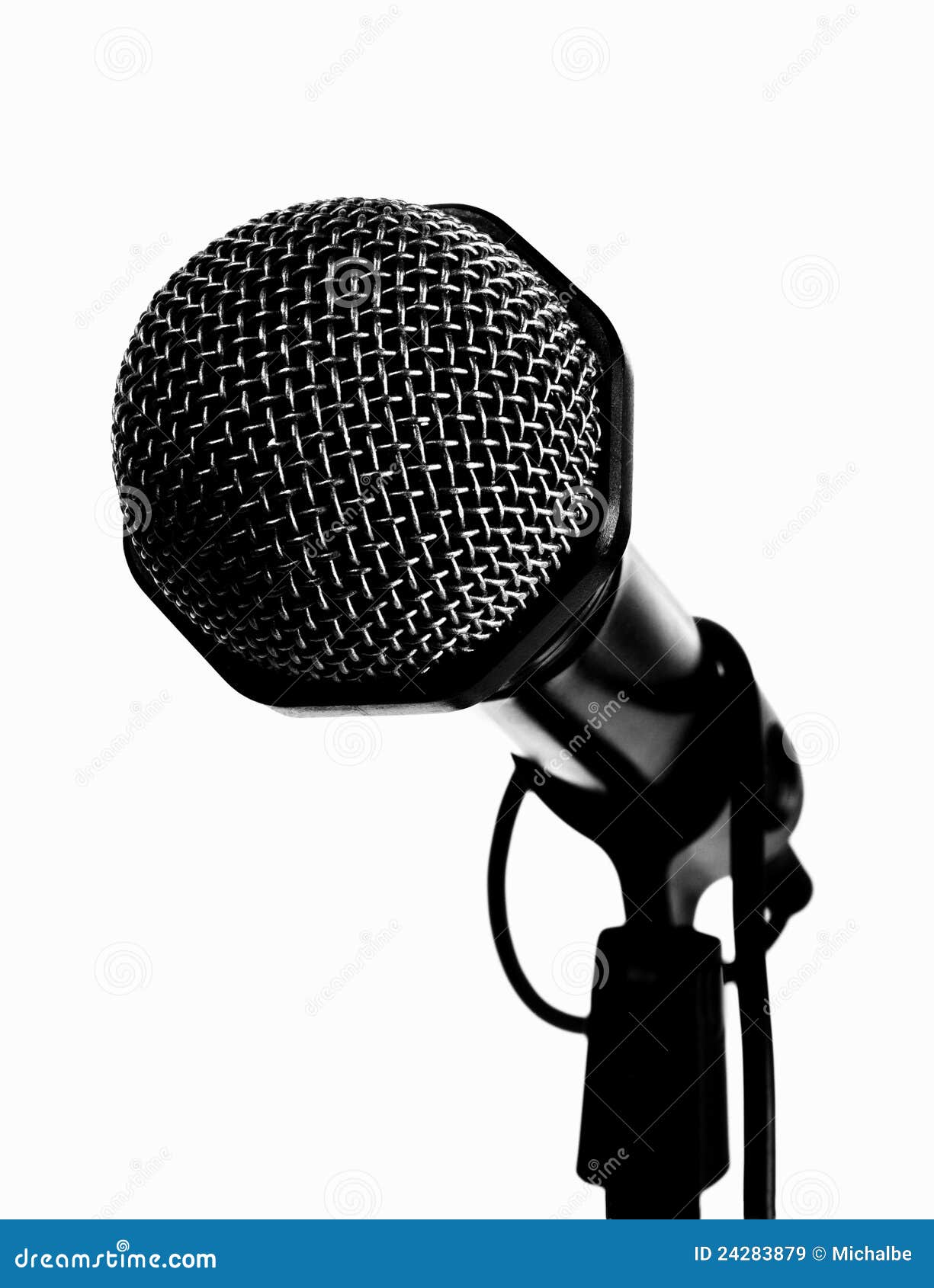 Black microphone stock image. Image of close, isolated 24283879