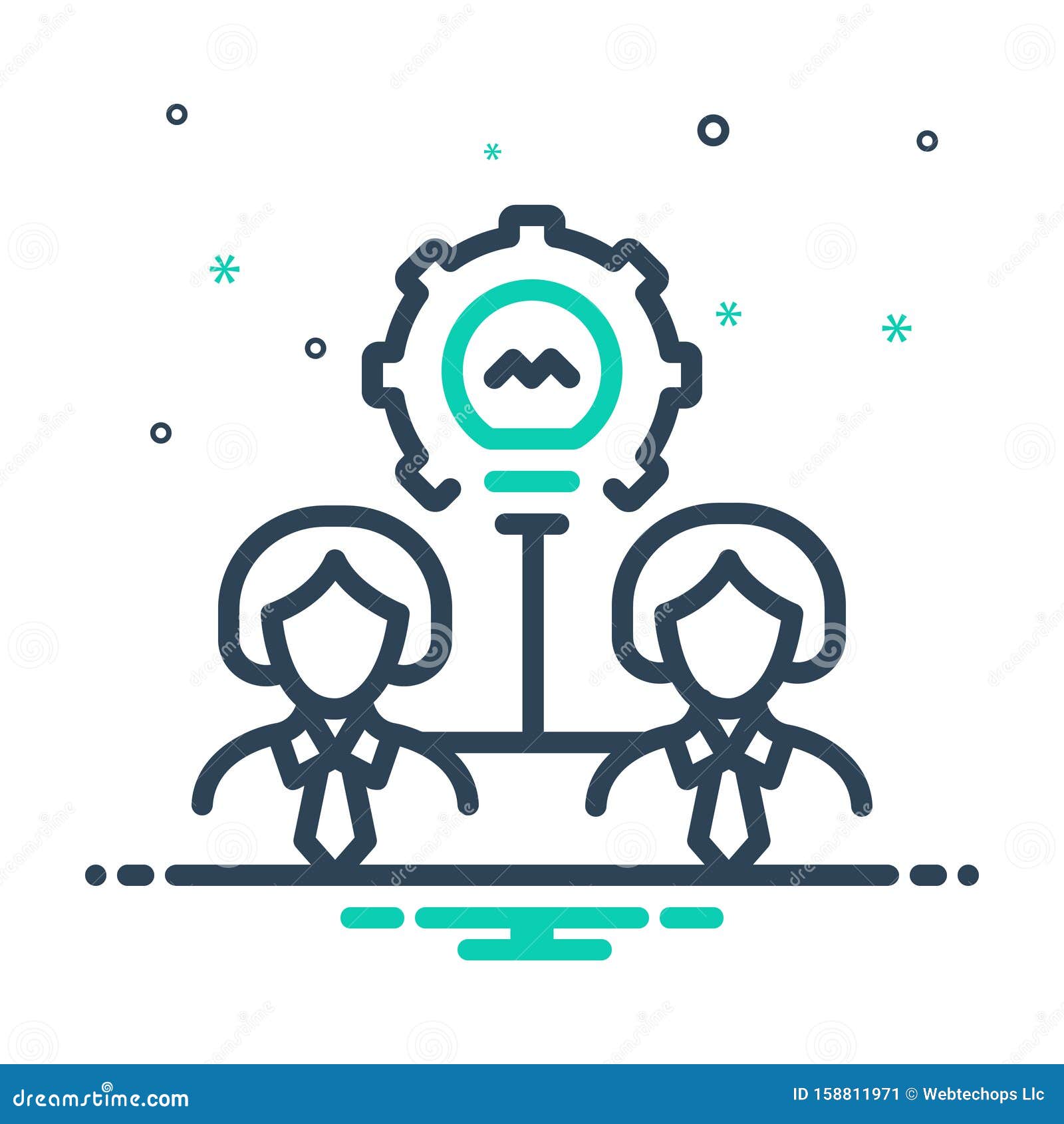 Mix Icon for Teamwork, Office and Work Stock Vector Illustration of