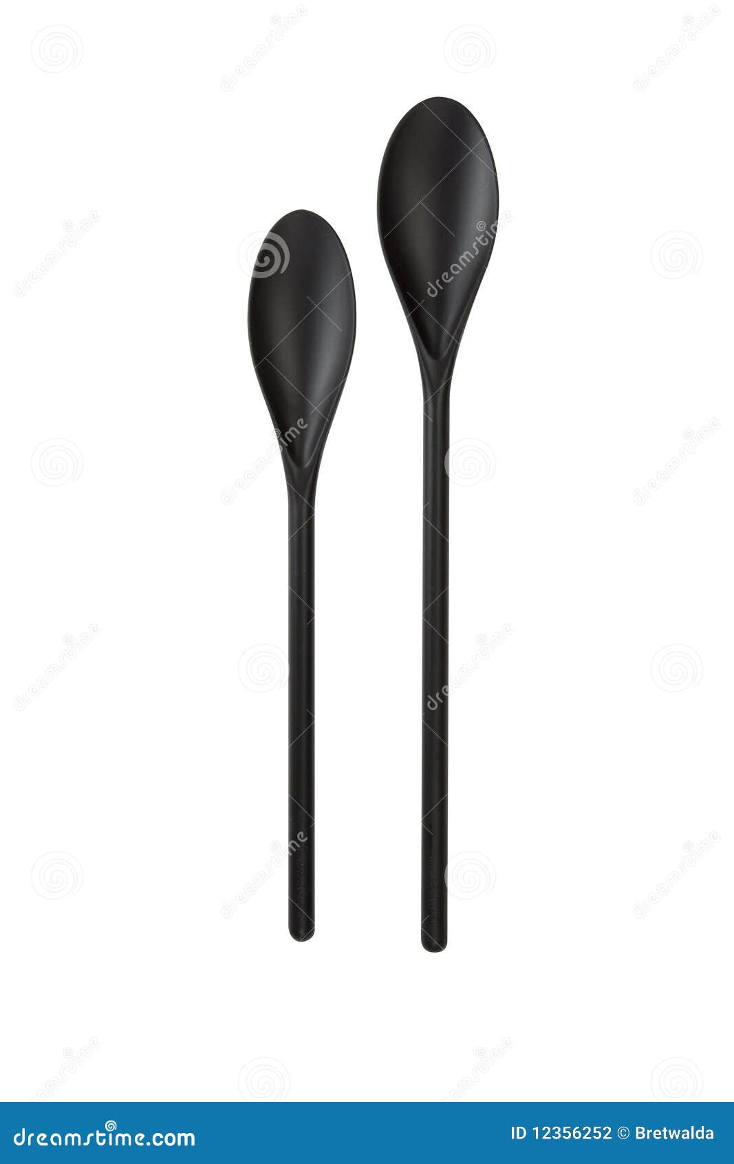 black mixing spoons