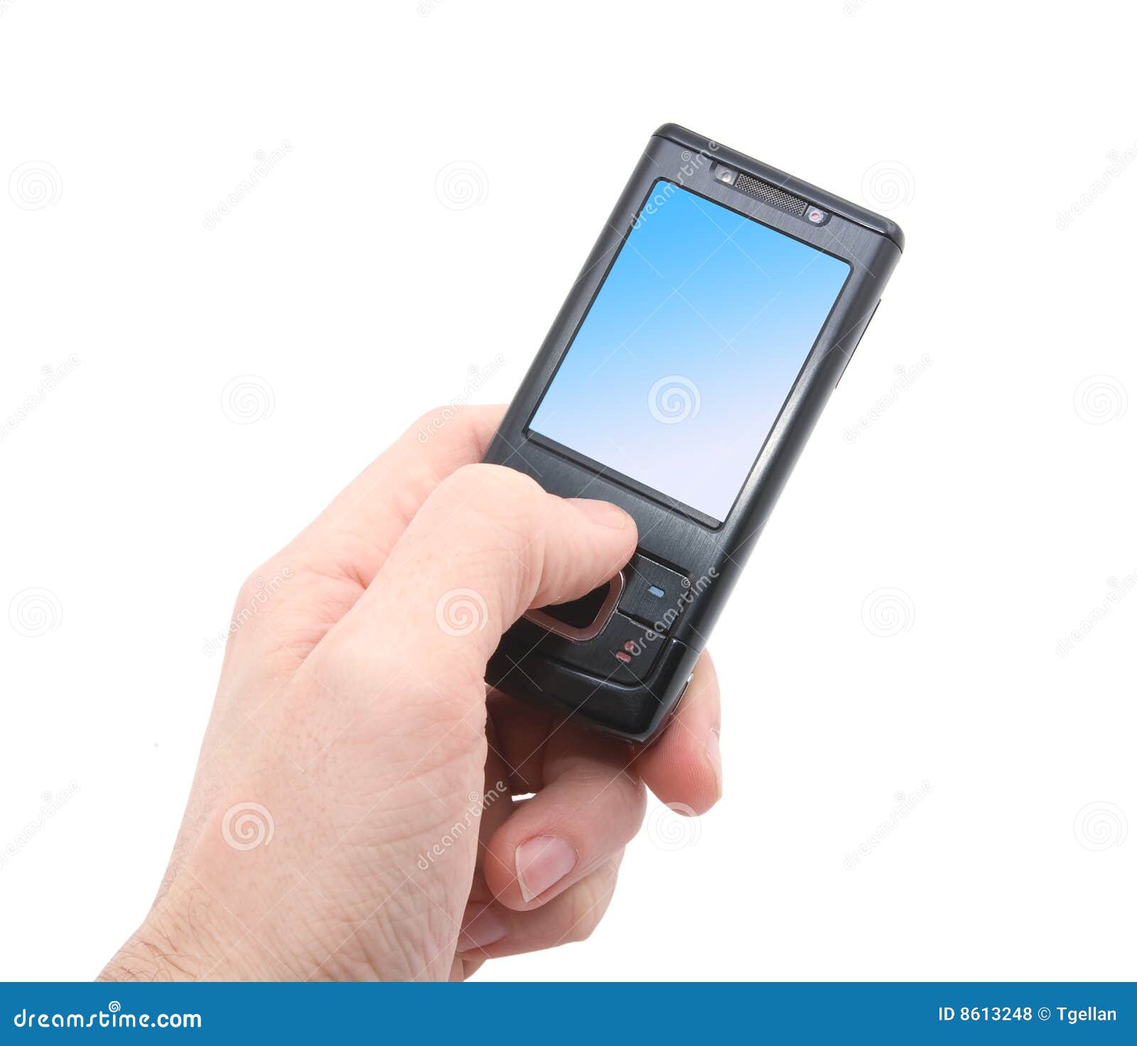 Black Mobile Phone in Left Hand Stock Photo Image of equipment