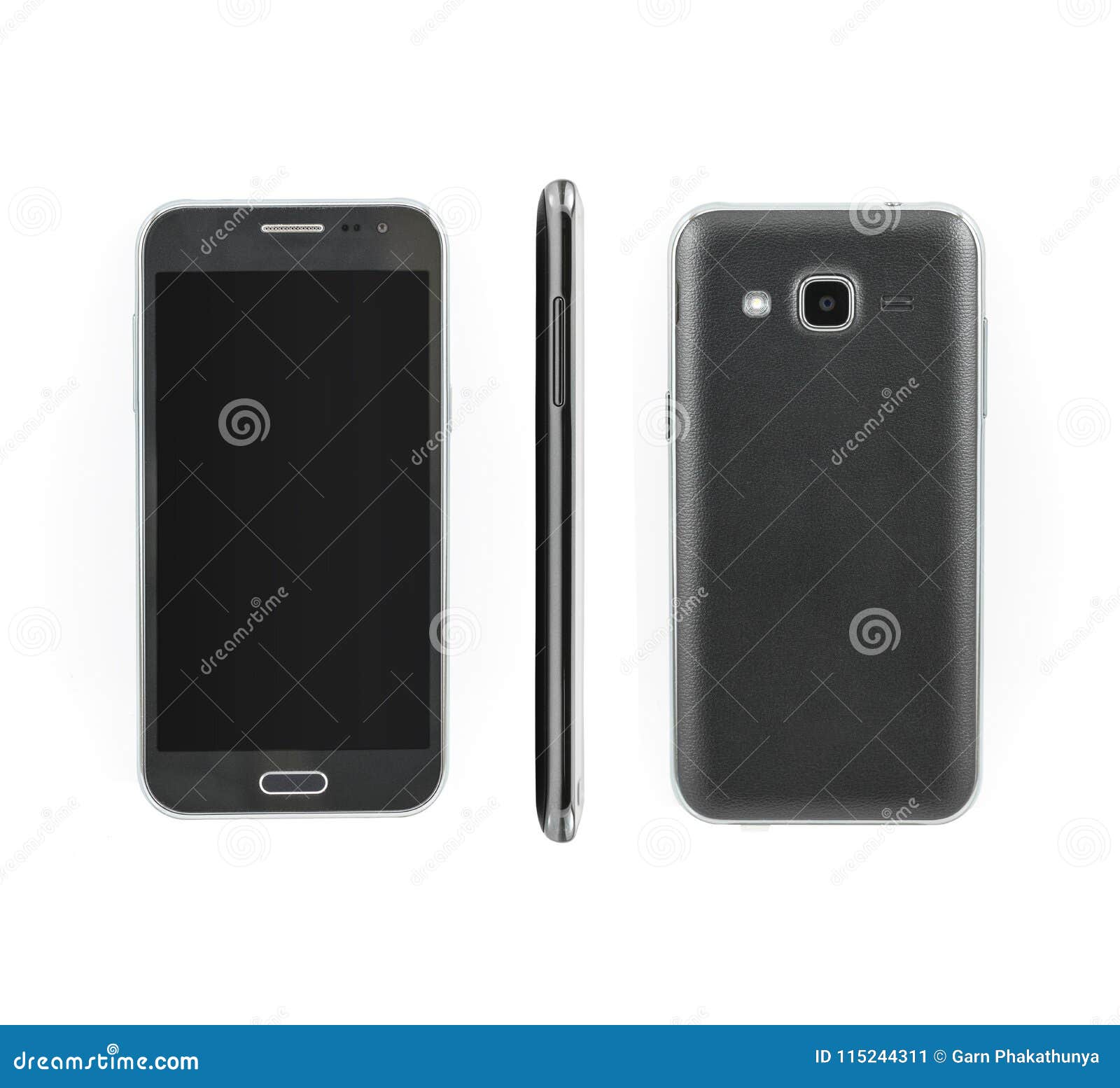 Black Mobile Smart Phone Screen 4.7 Inch Mock Up with Smart Came Stock