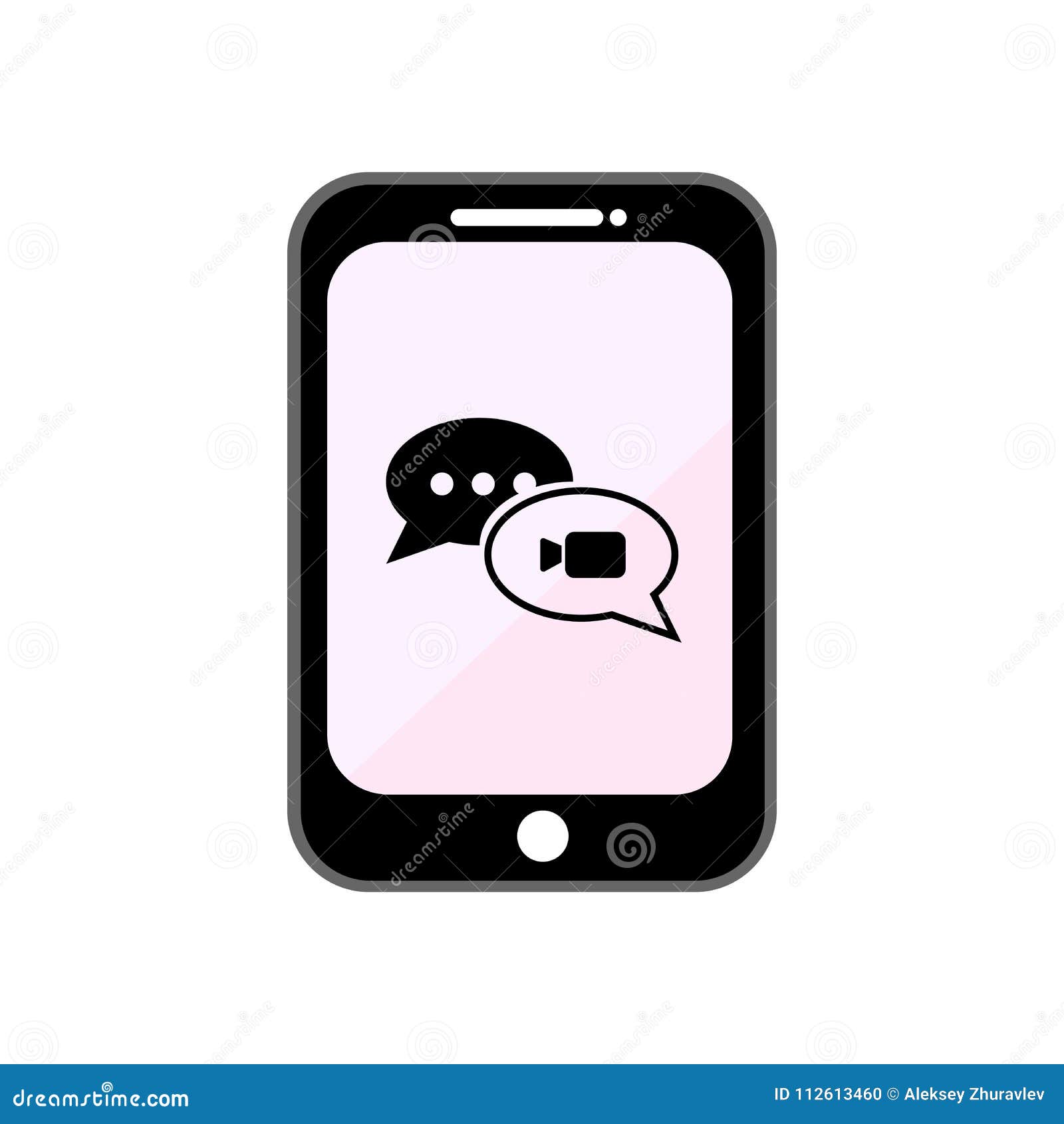 Download Black Mobile UI Kit WhatsApp Messenger. Smartphone Mockup And Chat App. Vector Illustration ...