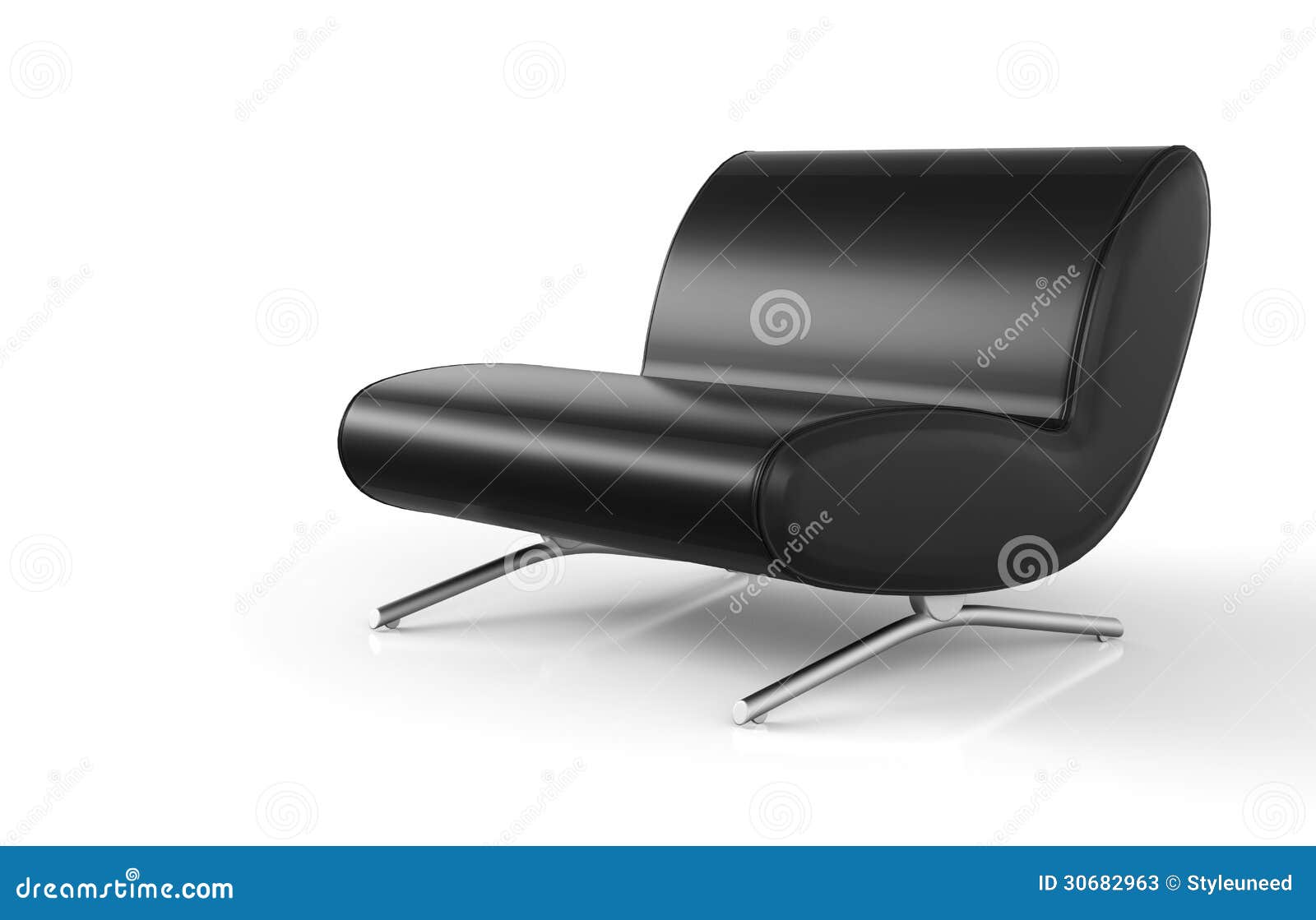 Black modern leather couch stock illustration. Illustration of sleek