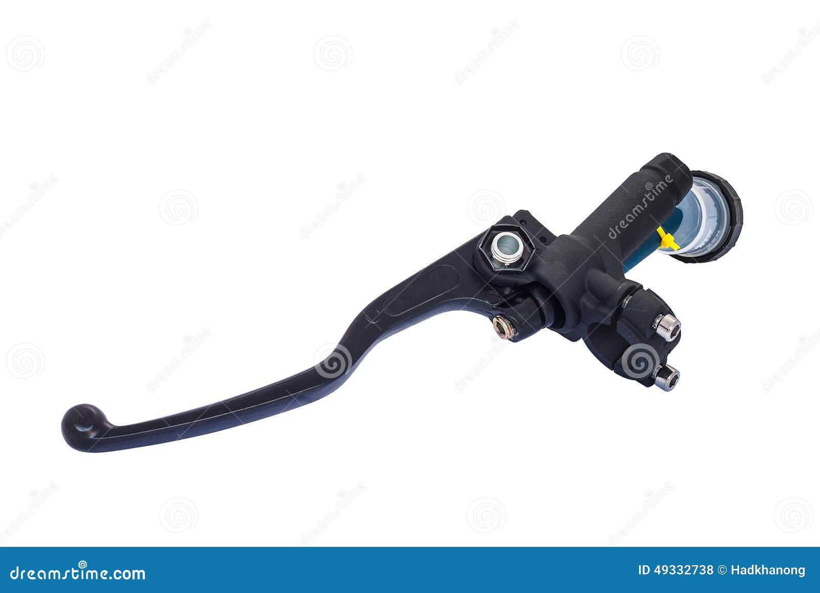 A Black Motorcycle Lever Isolated on White Stock Photo Image of white