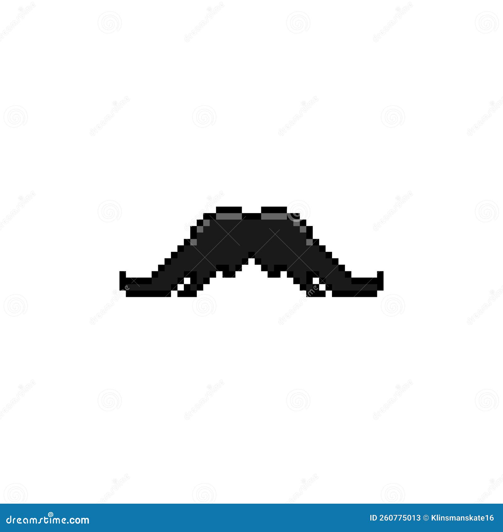 black moustache sticker pixel art clipart