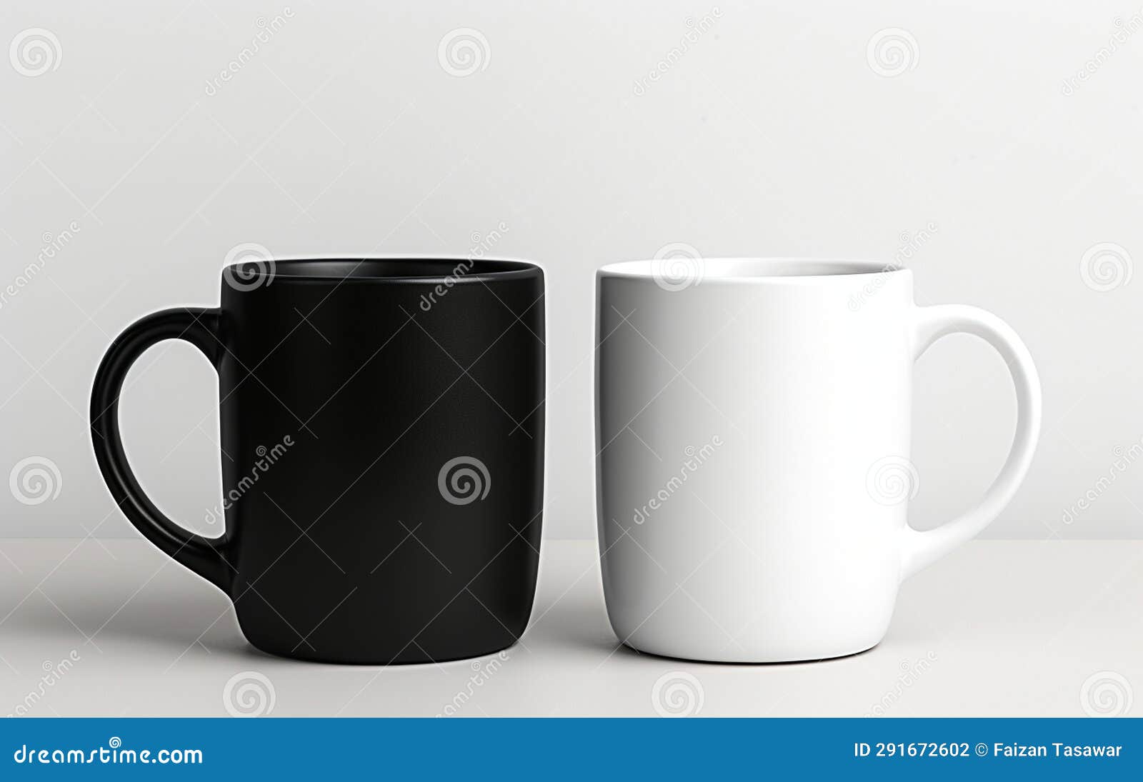 "black mugs on a white background -generative ai