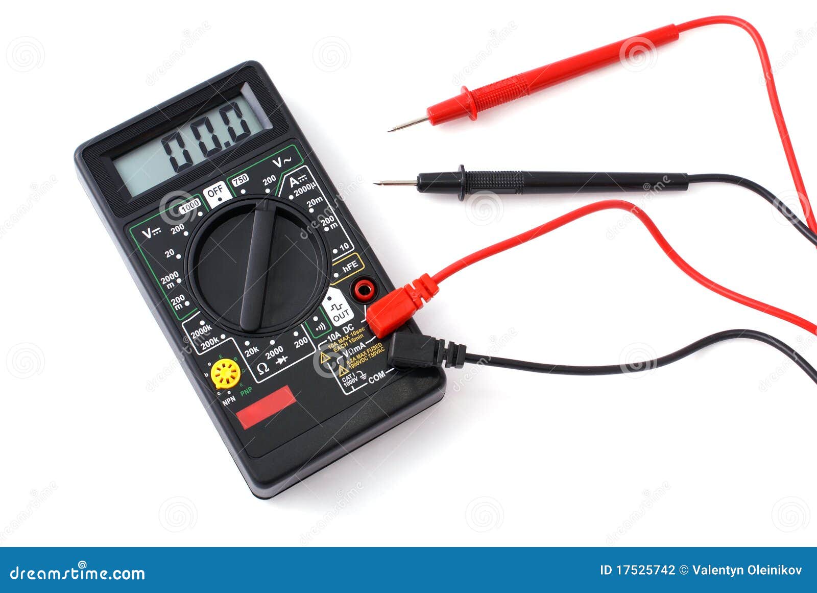 Black Multimeter with Two Probes Stock Photo Image of instrument