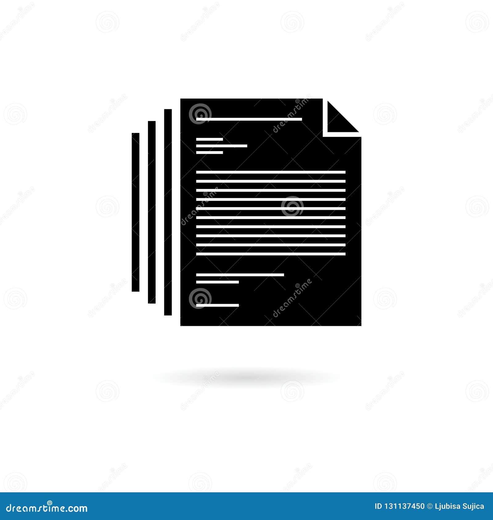 Black Multiple File Document Icon Or Logo Design Element Stock Vector