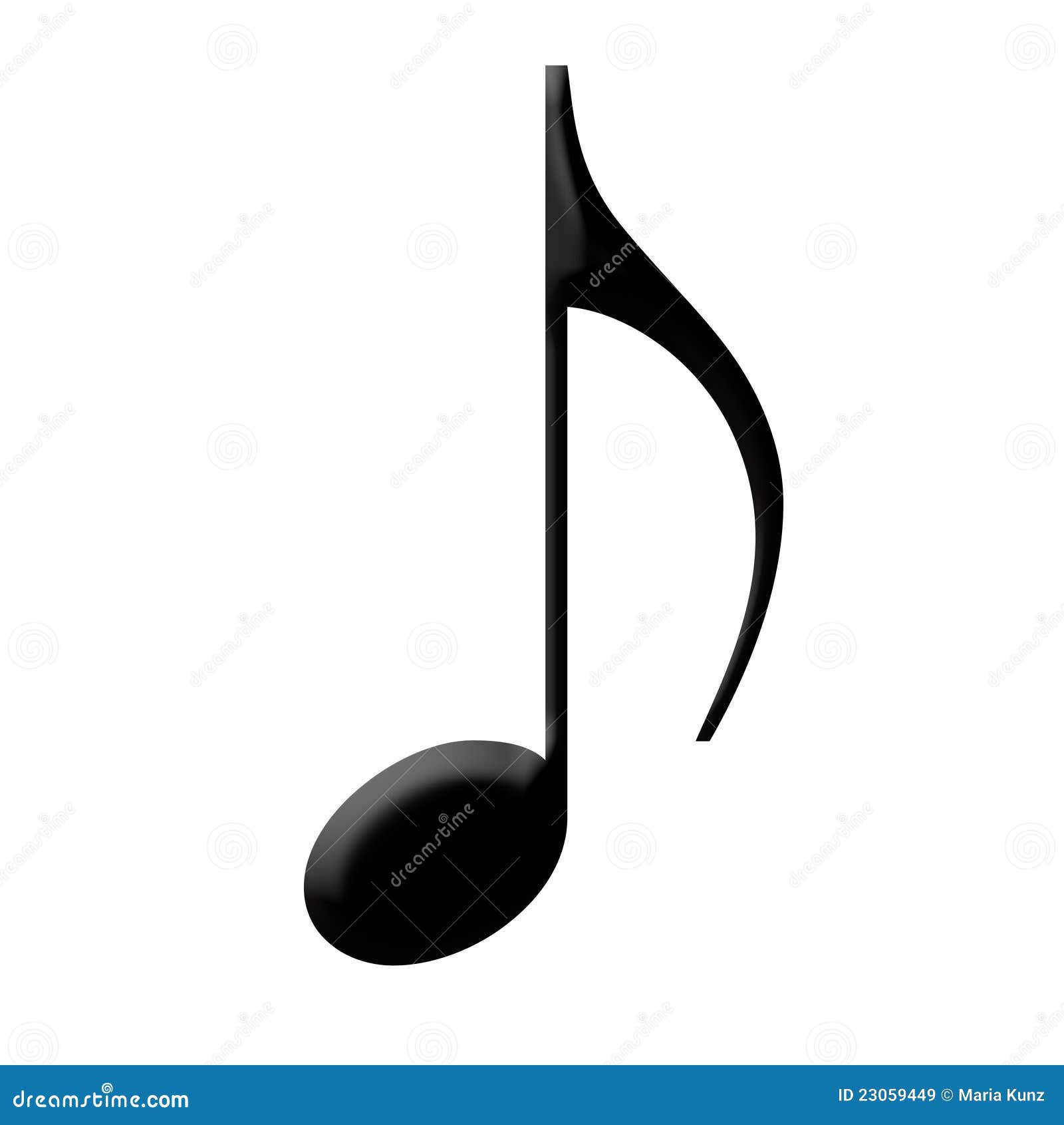 Black Music note, isolated stock illustration. Illustration of black