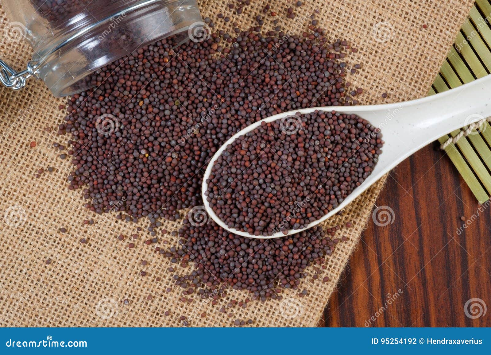 Black Mustard Seeds Jeera Cumin Seeds Cardamom Indian Spice Top Angle