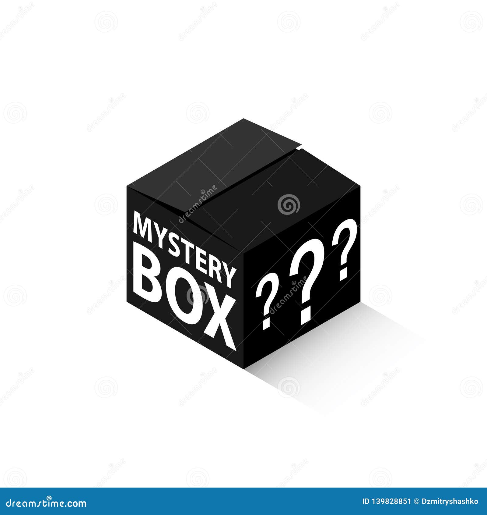 black mystery box isometric icon.