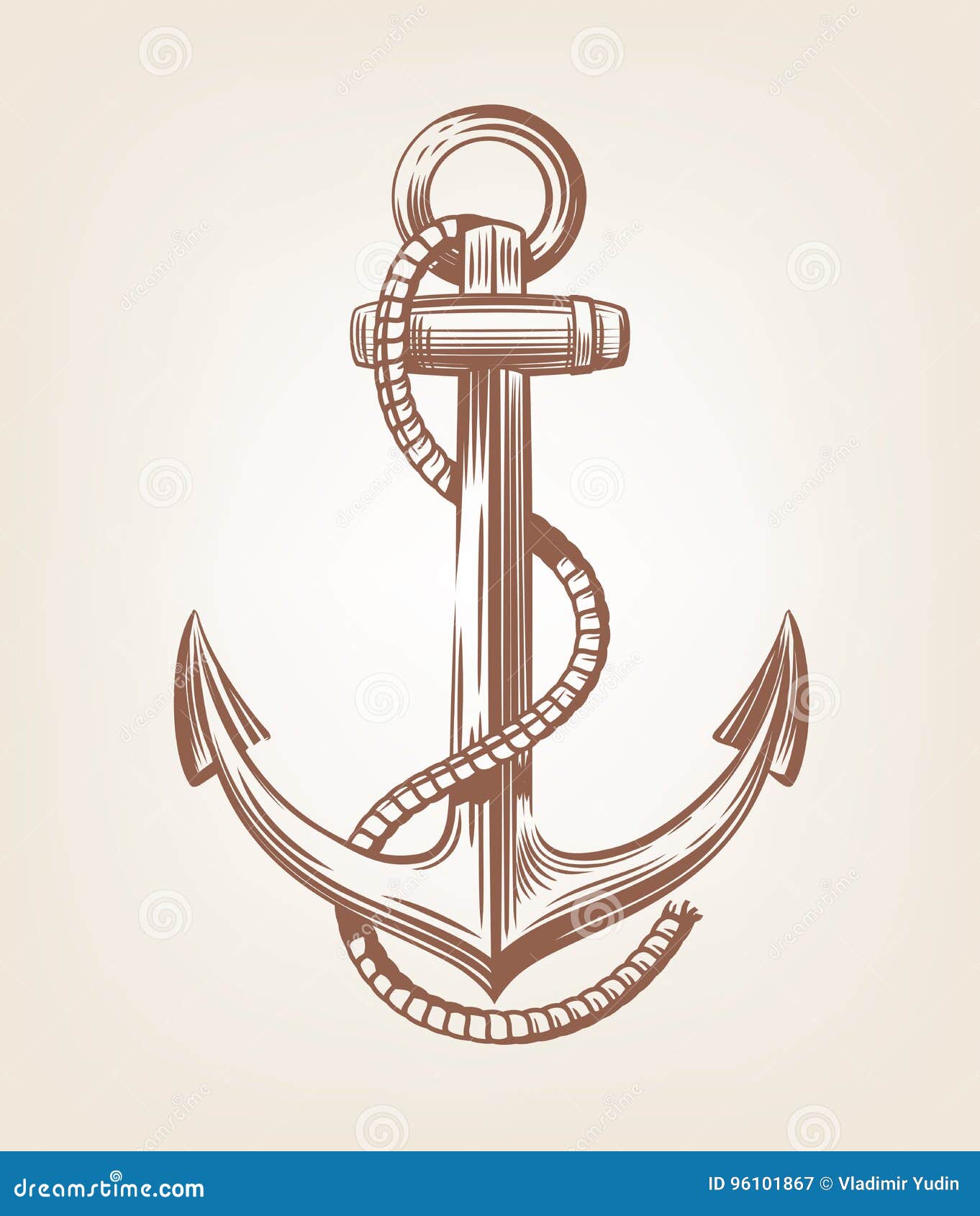 Black Nautical Anchor stock vector. Illustration of retro - 96101867