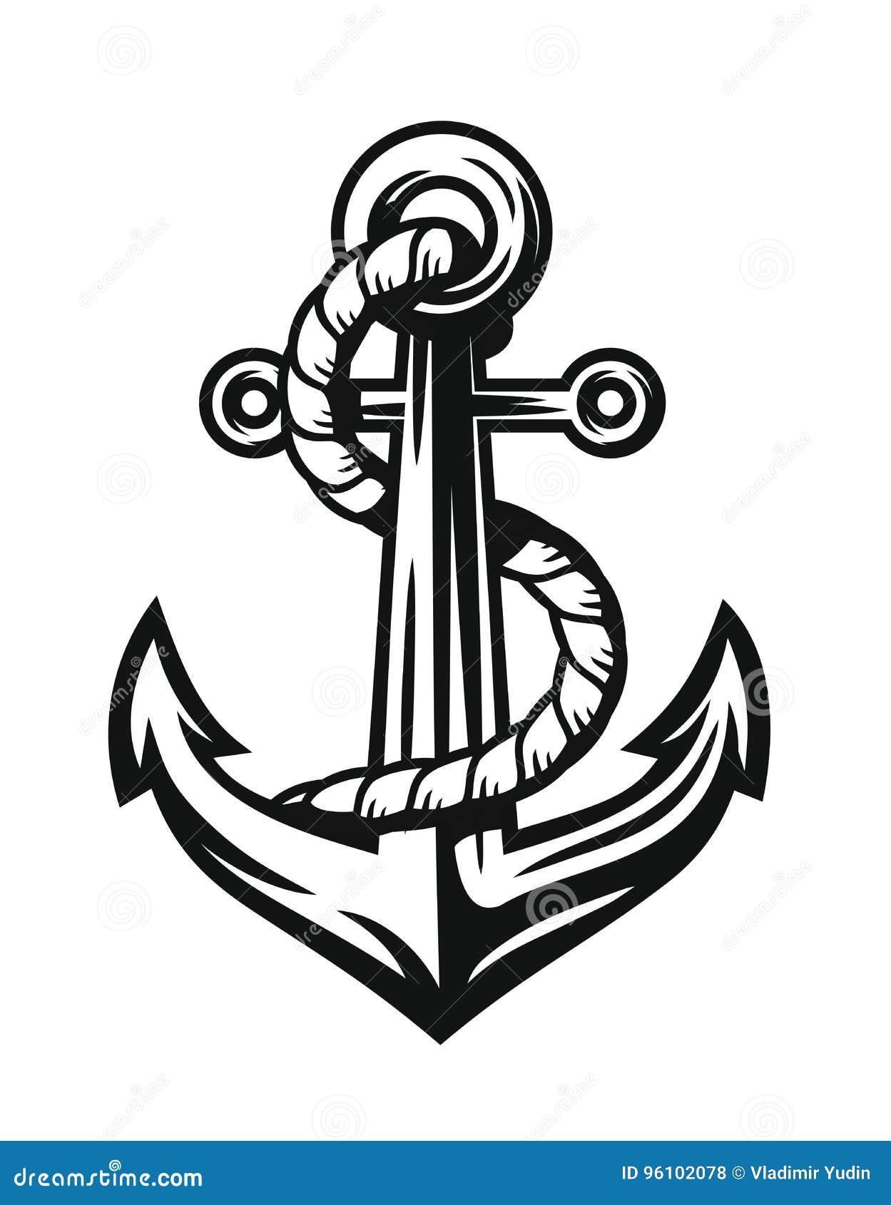  Black  Nautical  Anchor stock vector Illustration of rope 