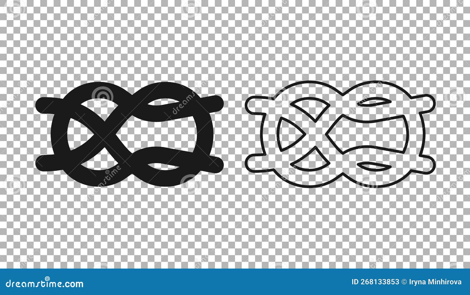 Black Nautical Rope Knots Icon Isolated on Transparent Background. Rope  Tied in a Knot Stock Vector - Illustration of loop, object: 268133853