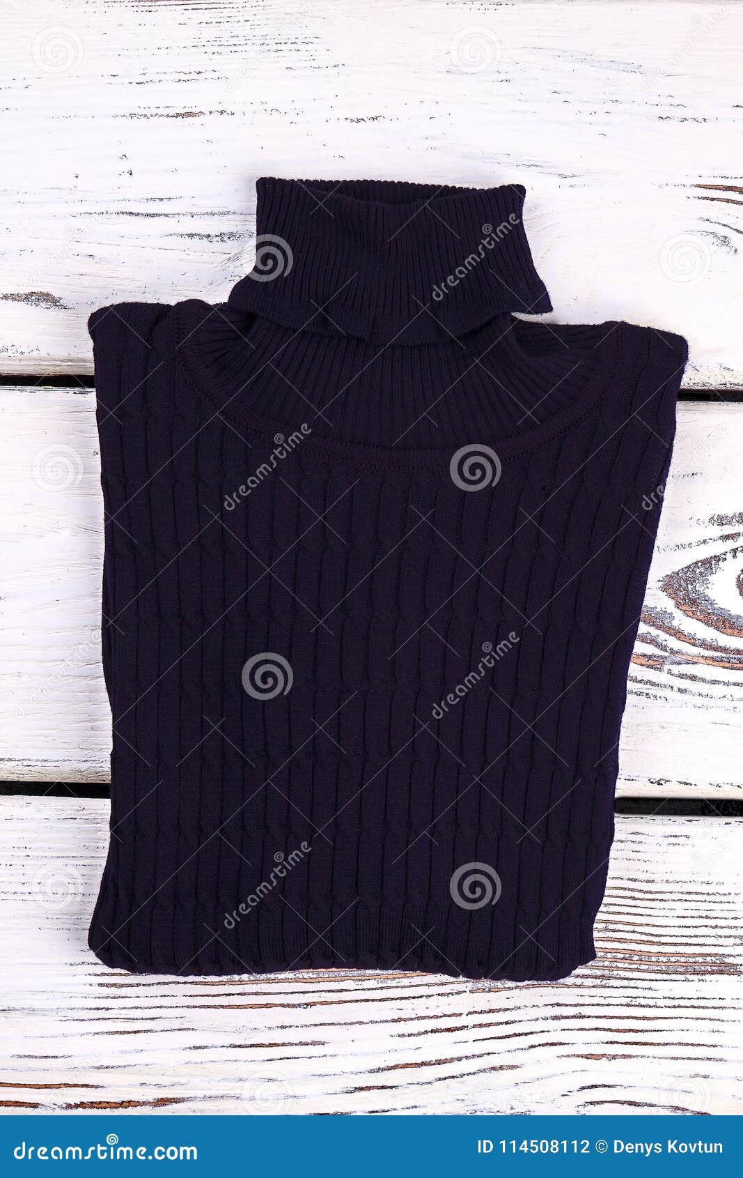 Black New Folded Turtleneck Sweater. Stock Photo - Image of retail ...