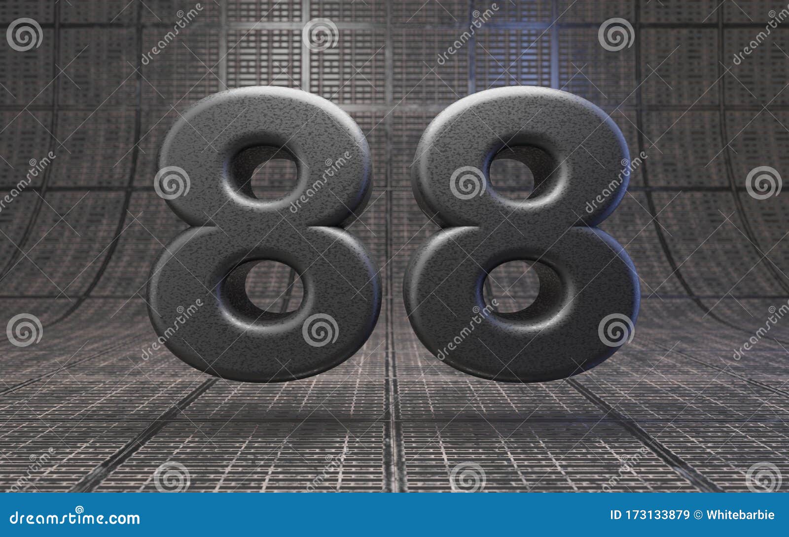 black number 88. dlsr camera body plastic texture digit on metal floor