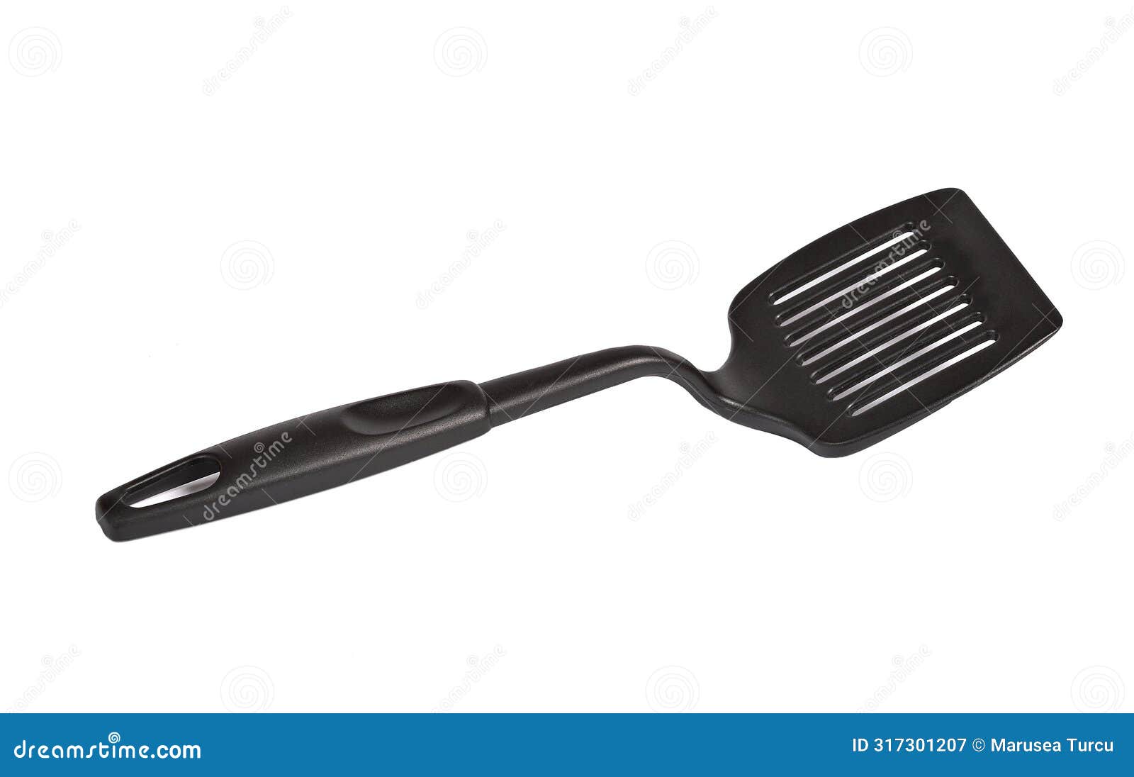 black nylon slotted turner on white background