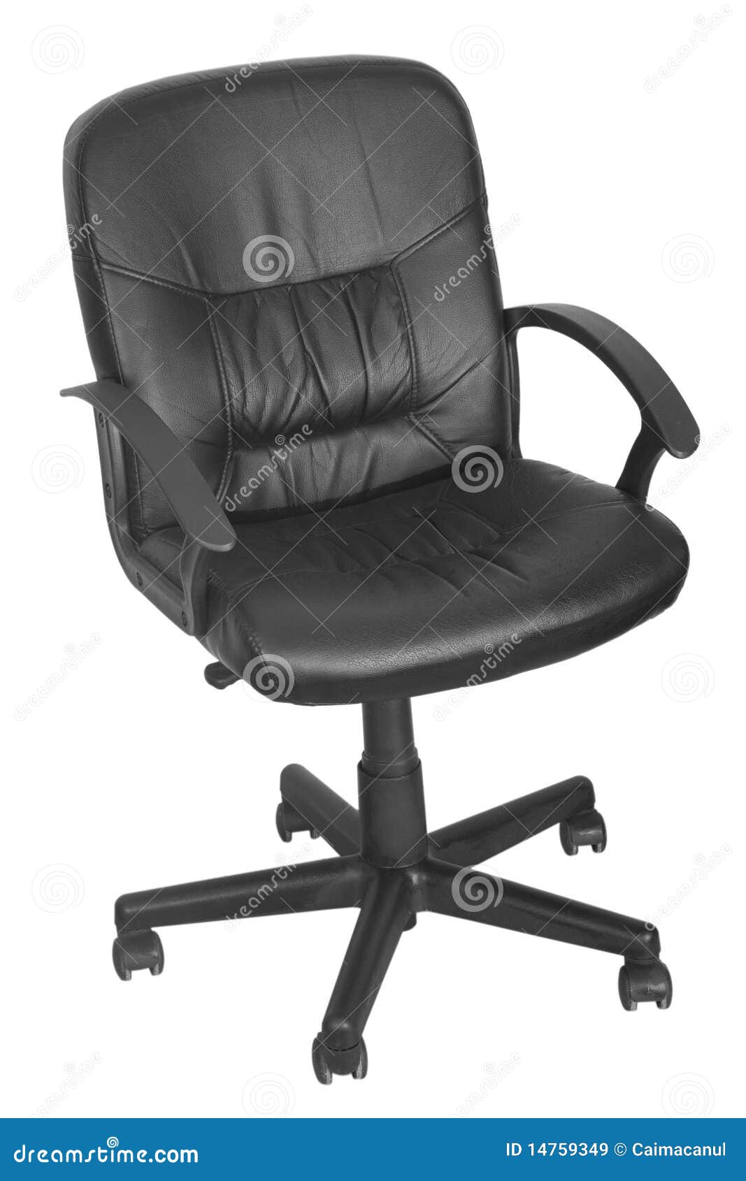 Black Office Chair with Wheels Stock Image Image of furnishing