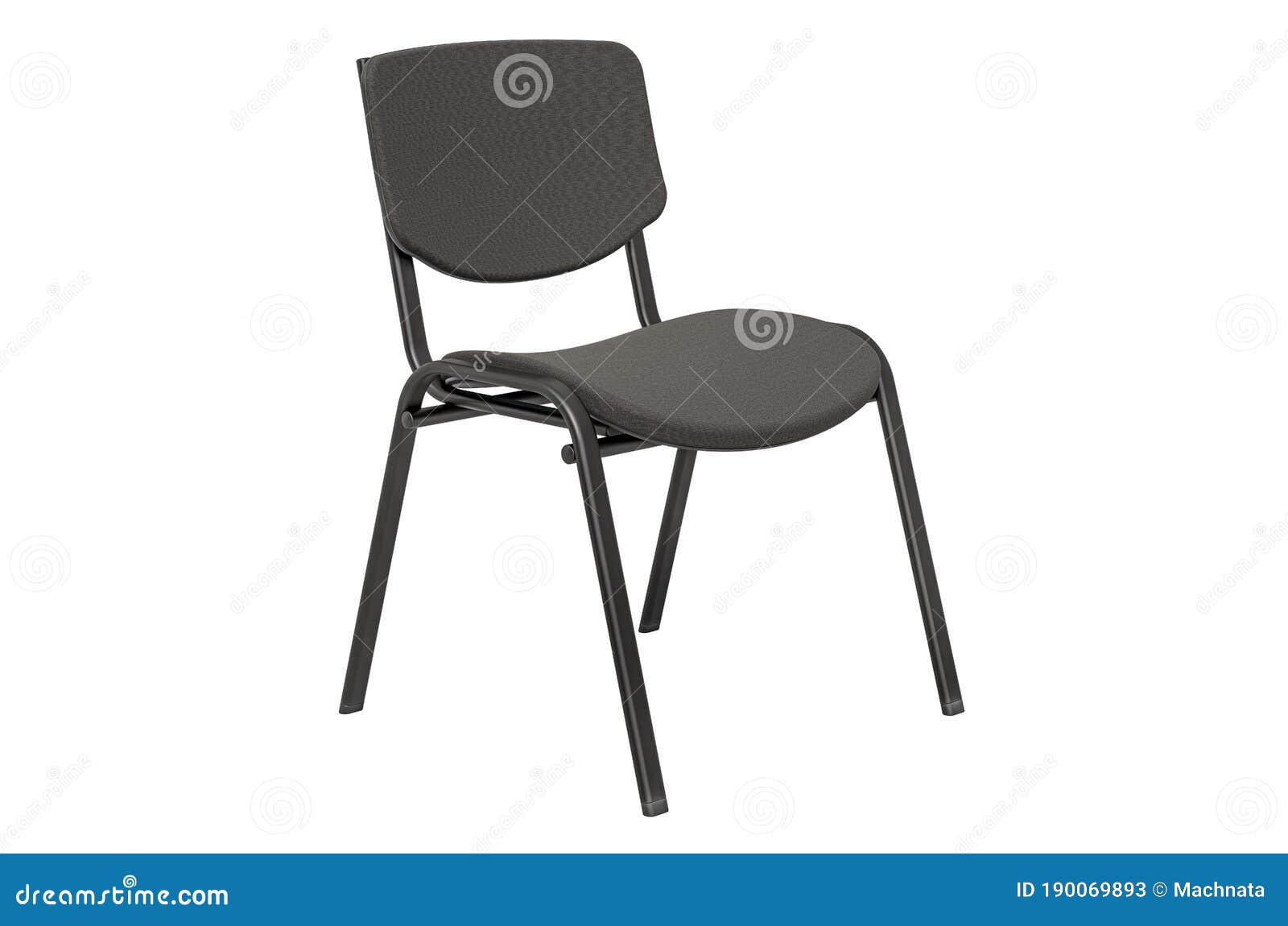 black office chair without wheels for meeting room or