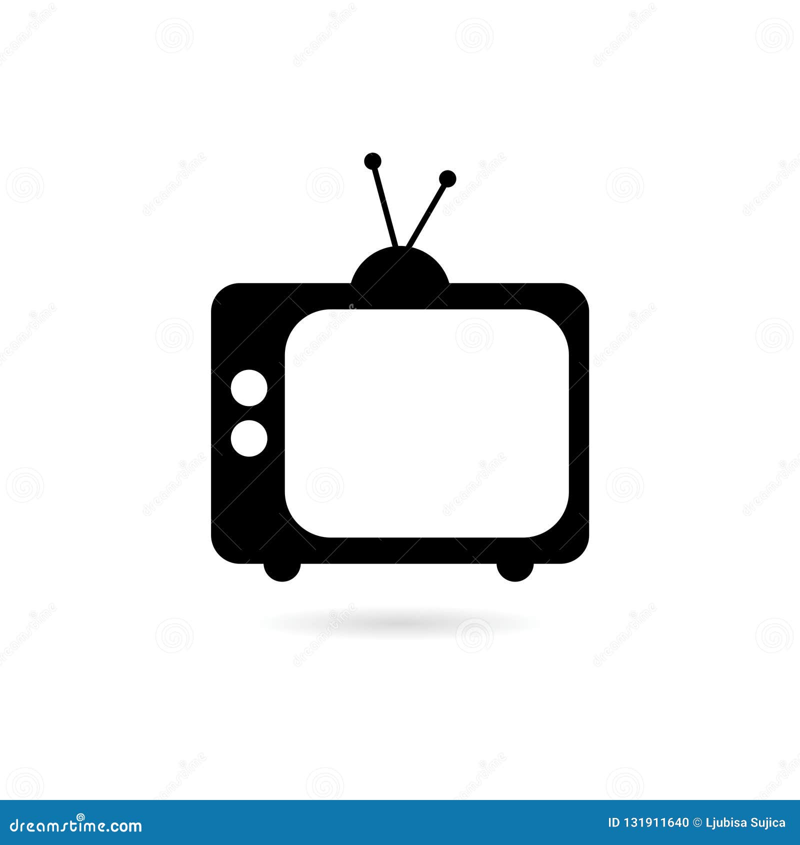 Black Old Television Icon, Tv Logo Stock Vector - Illustration of ...