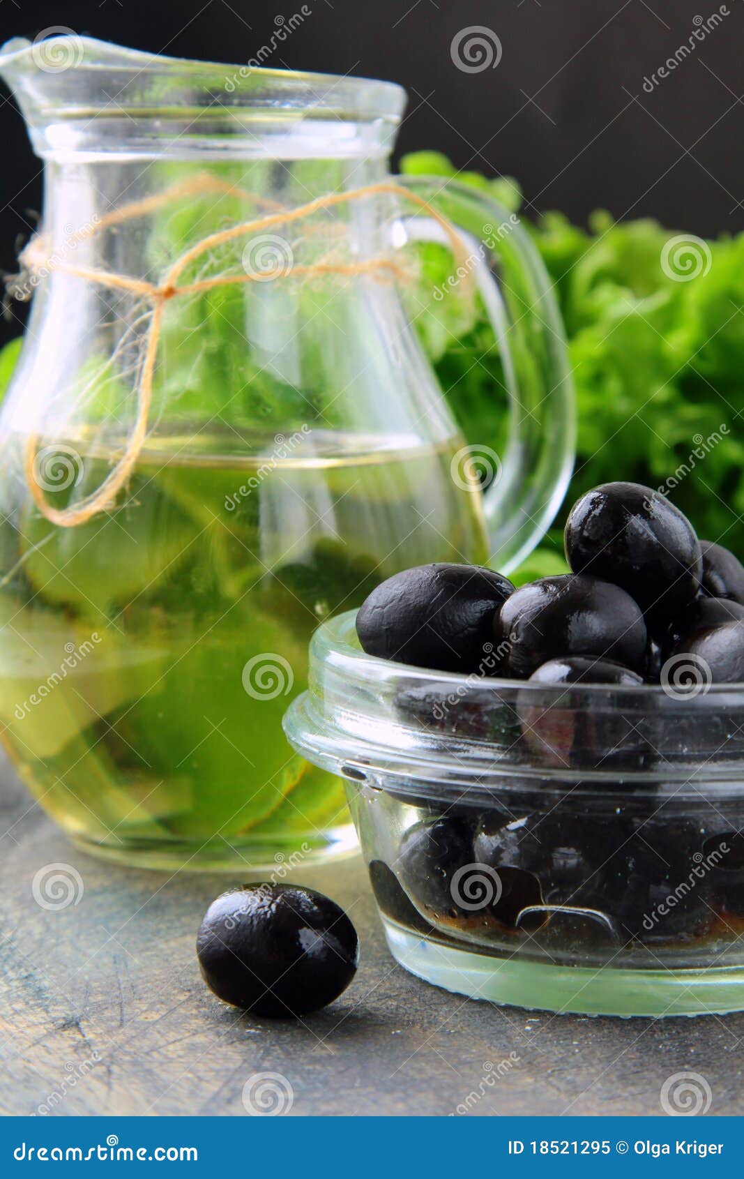 Black Olives And A Bottle Of Olive Oil Stock Image Image of cook