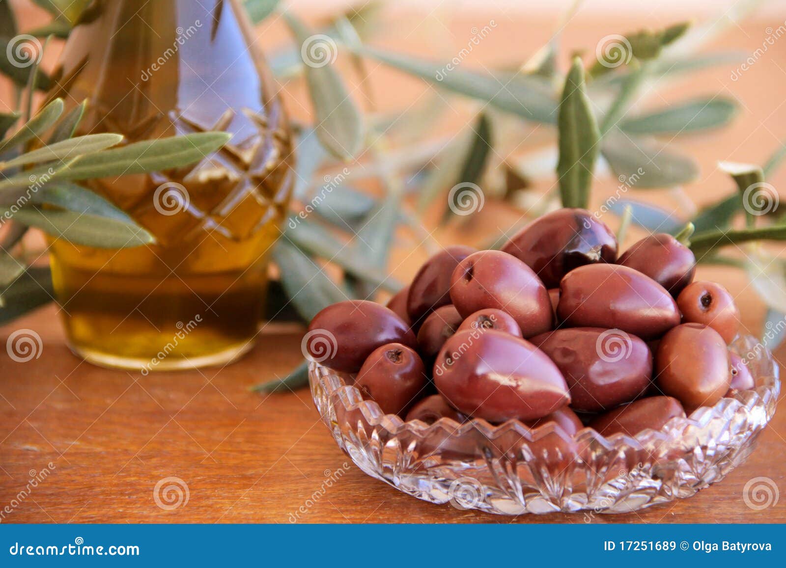Black Olives and Olive Oil stock image. Image of branch 17251689