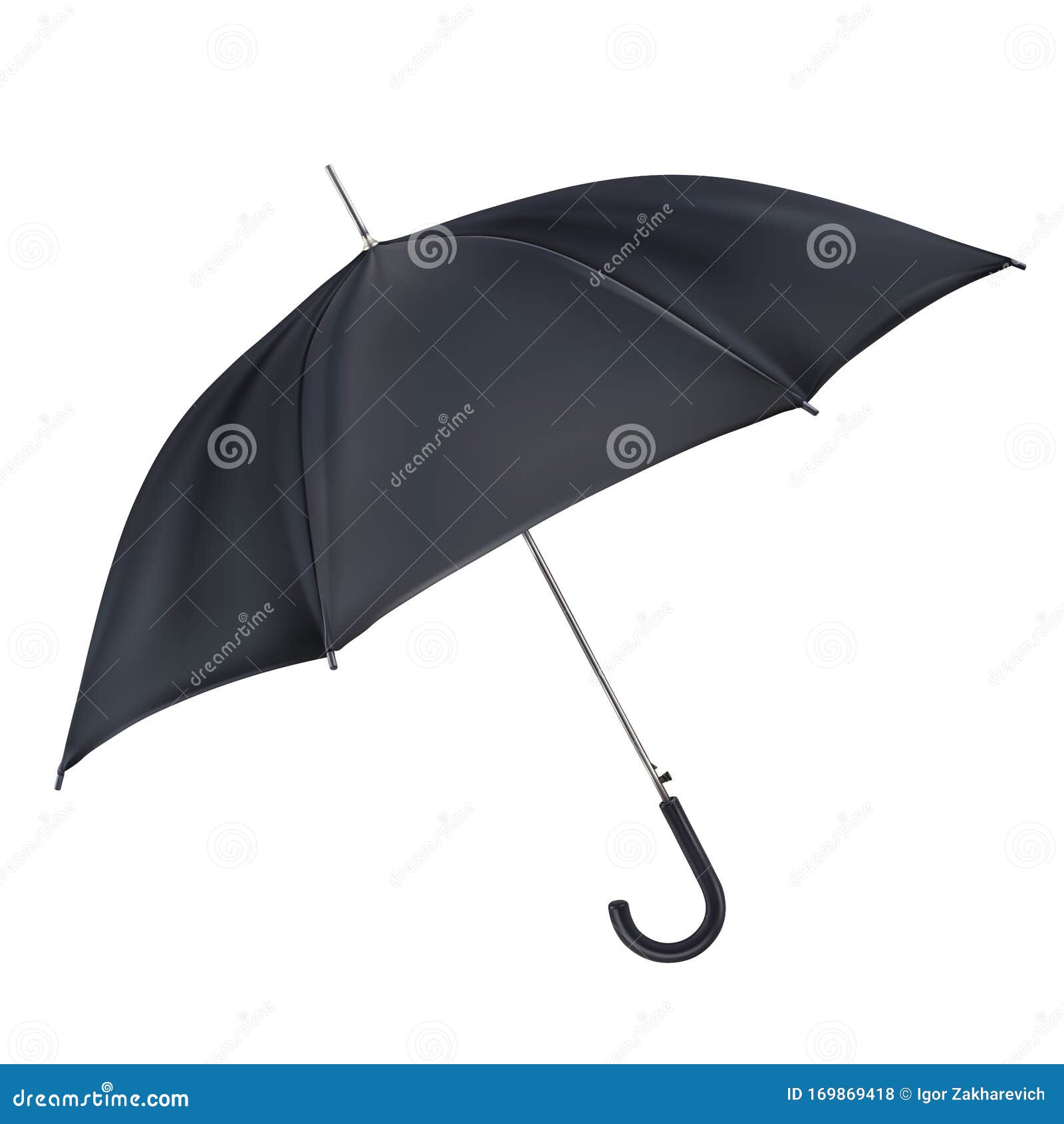 Download Black Open Classic Umbrella In Side View Stock ...