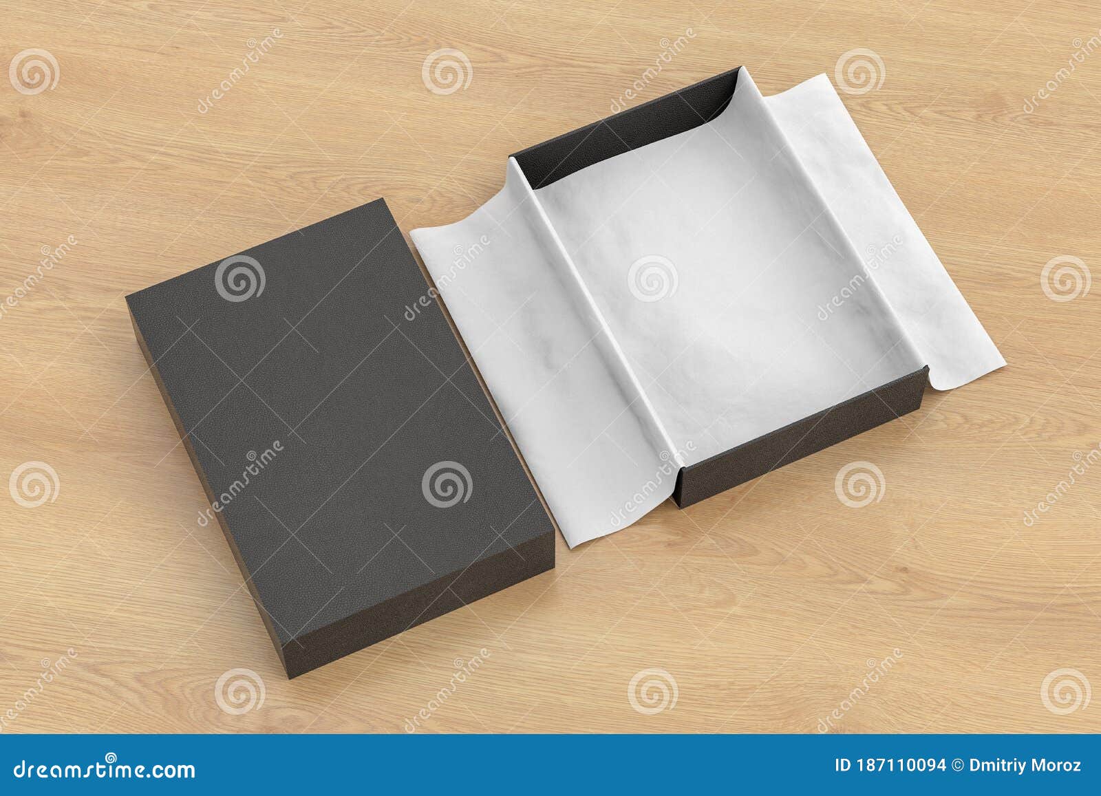 Download Gift Box Mockup With Unfolded Wrapping Paper Stock Illustration Illustration Of Background Packaging 187110094