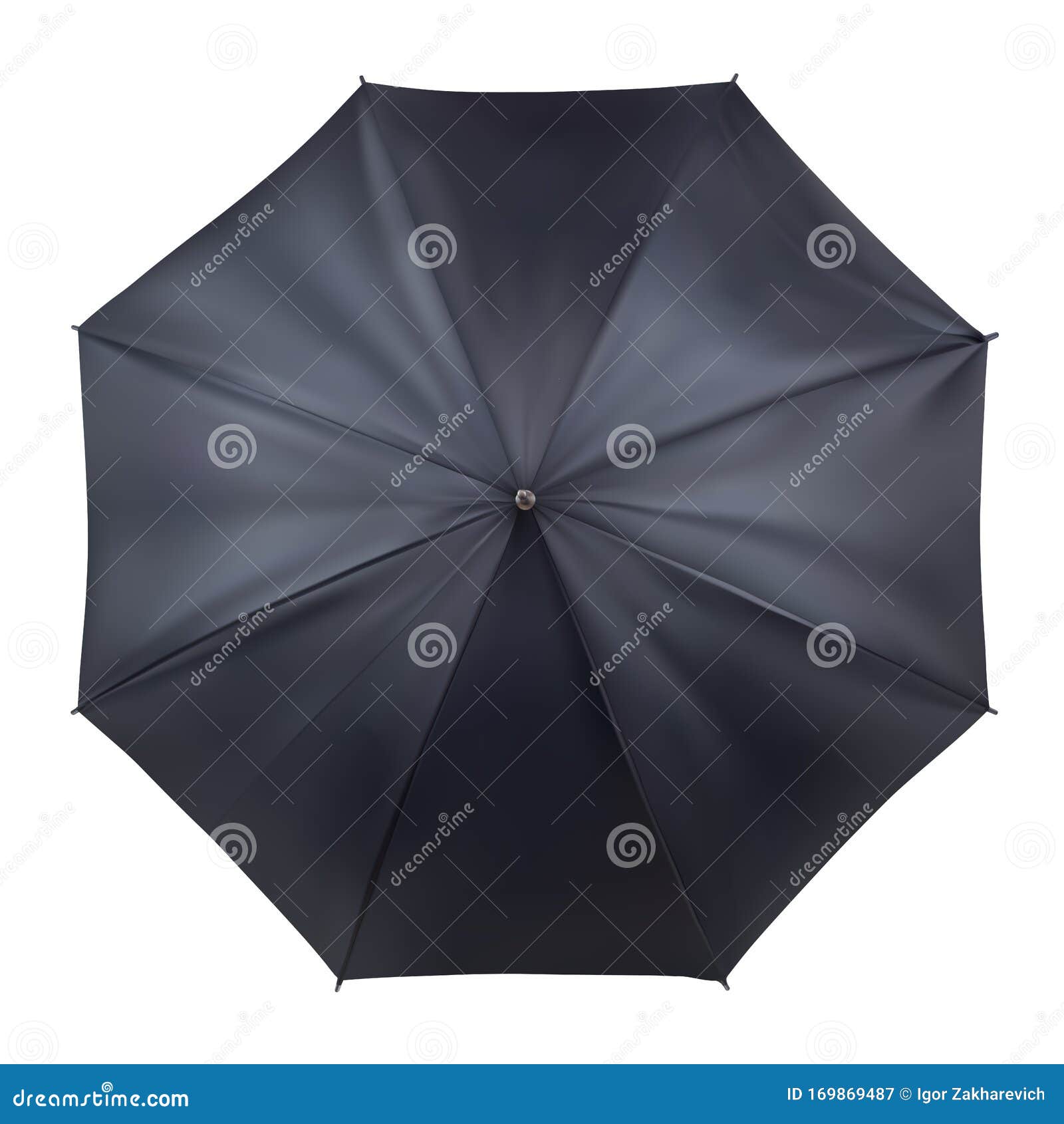 Download Black Open Umbrella In Top View. Mockup, Template For Logo ...
