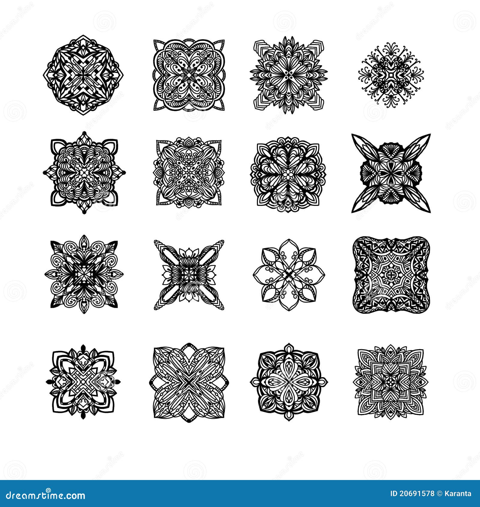 Black Ornament Collection stock illustration. Illustration of ornament