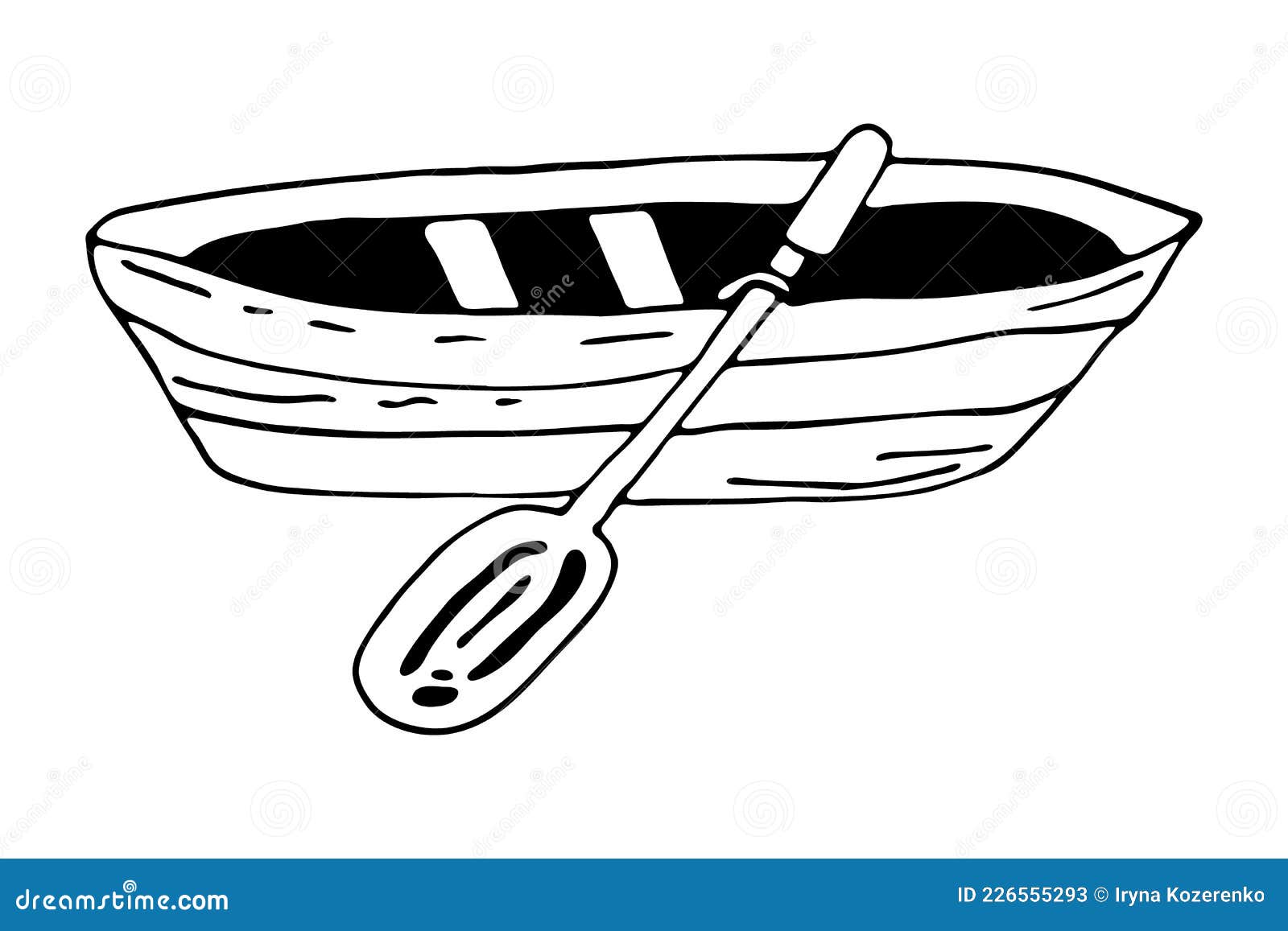 row boat clip art black and white