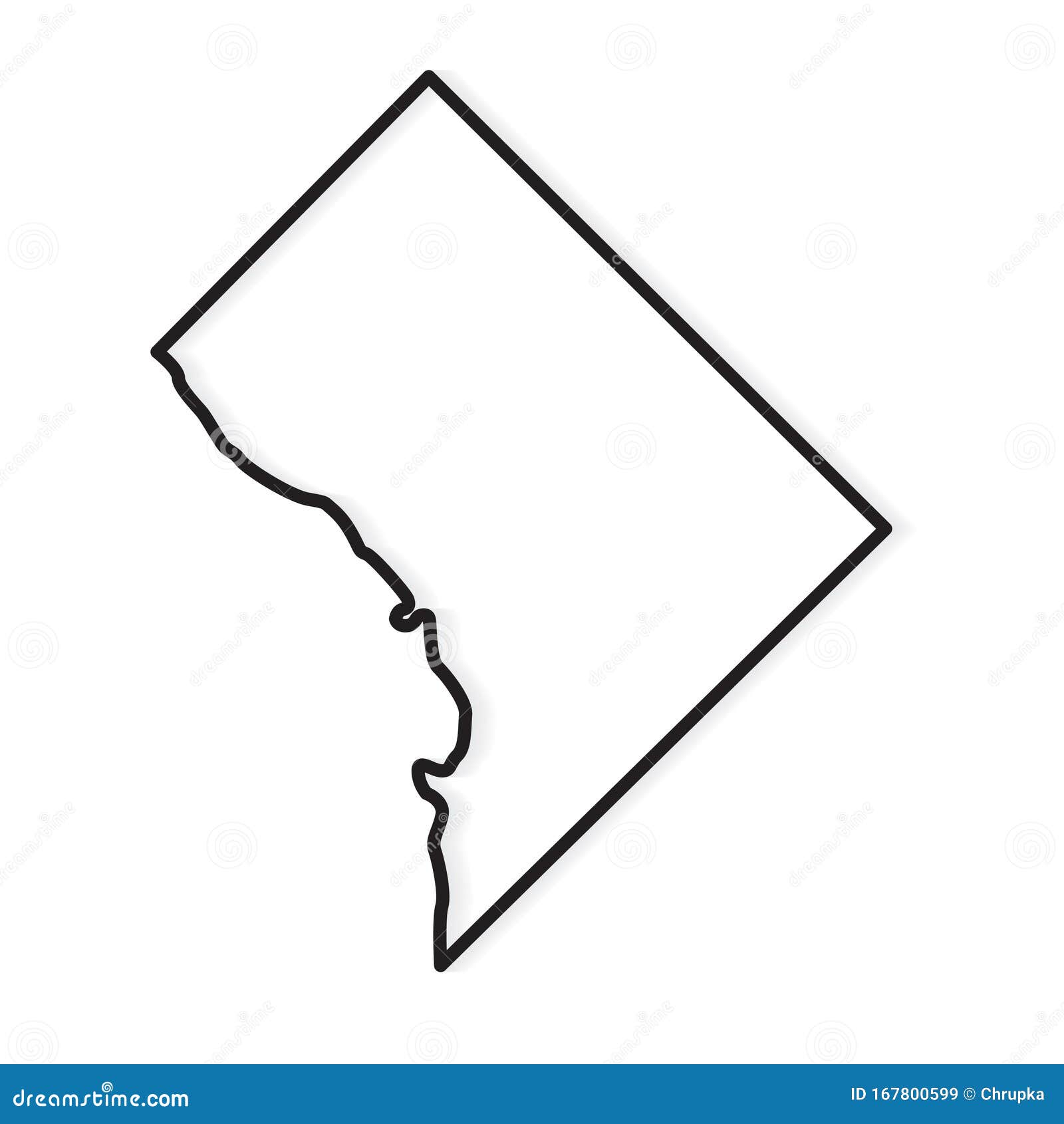 Black Outline of Washington, D.C Stock Vector - Illustration of science, county: 167800599