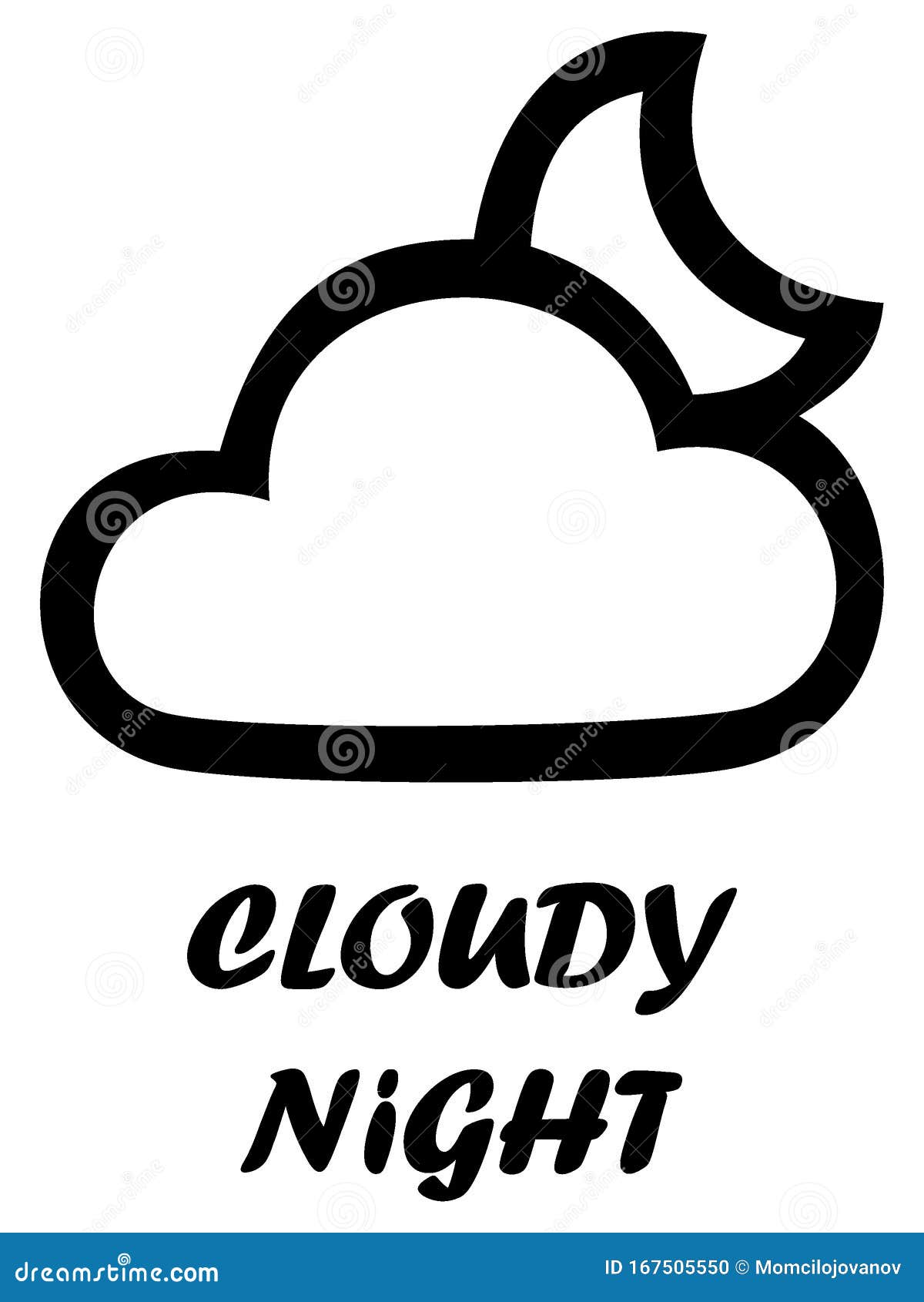 Weather App Icon of Cloudy Night Stock Vector - Illustration of icon, blue:  167505550